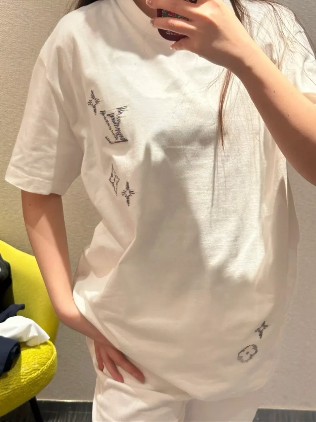 루이비통 모노그램 사시코 자수 코튼 반팔 탑 상세 이미지 16