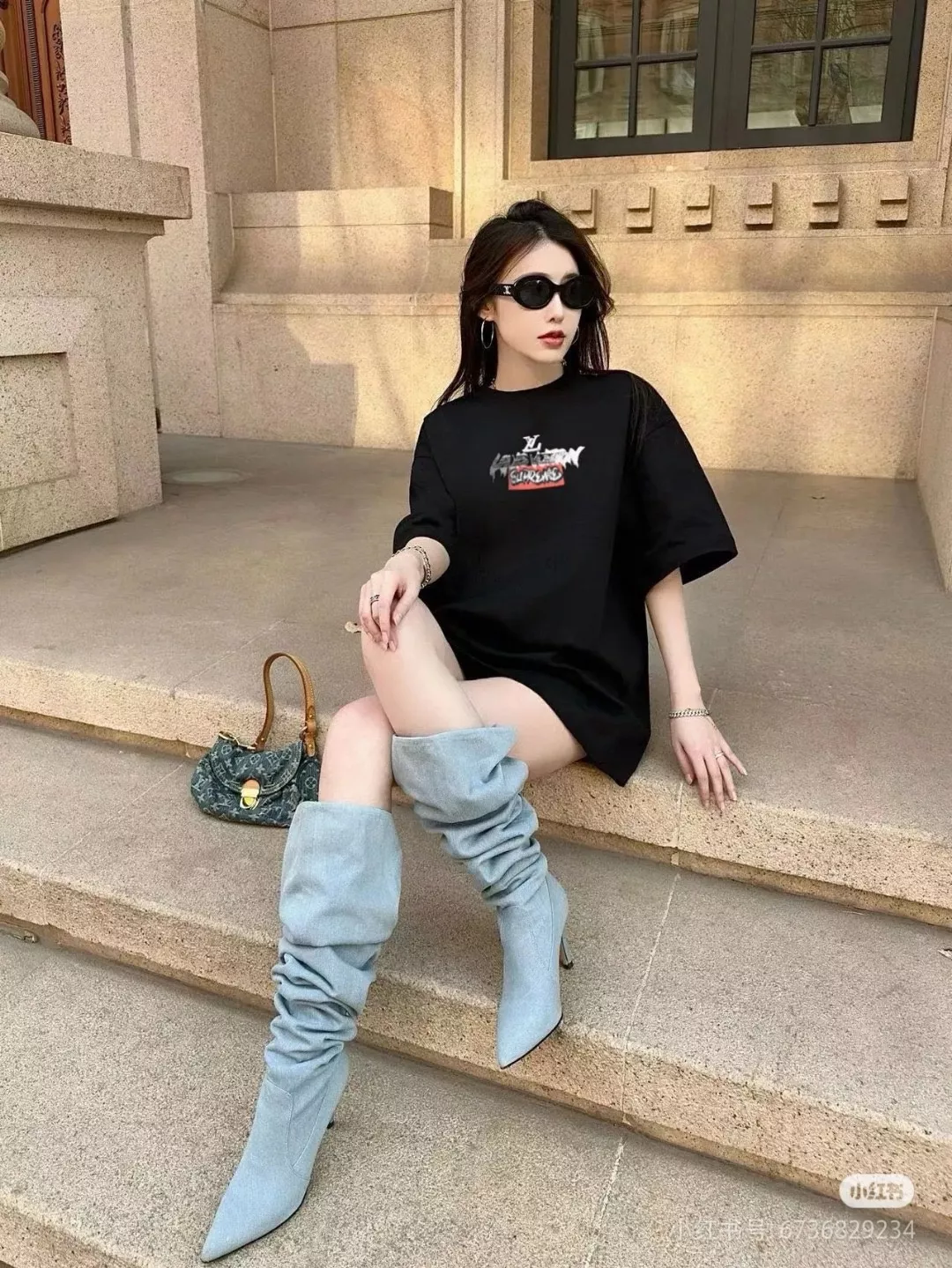 루이비통 슈프림 콜라보 로고 그래피티 반팔 상의 상세 이미지 19