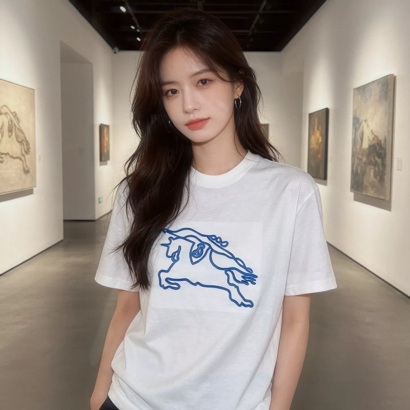 버버리 전마 자수 라운드 코튼 반팔 상의 상세 이미지 18