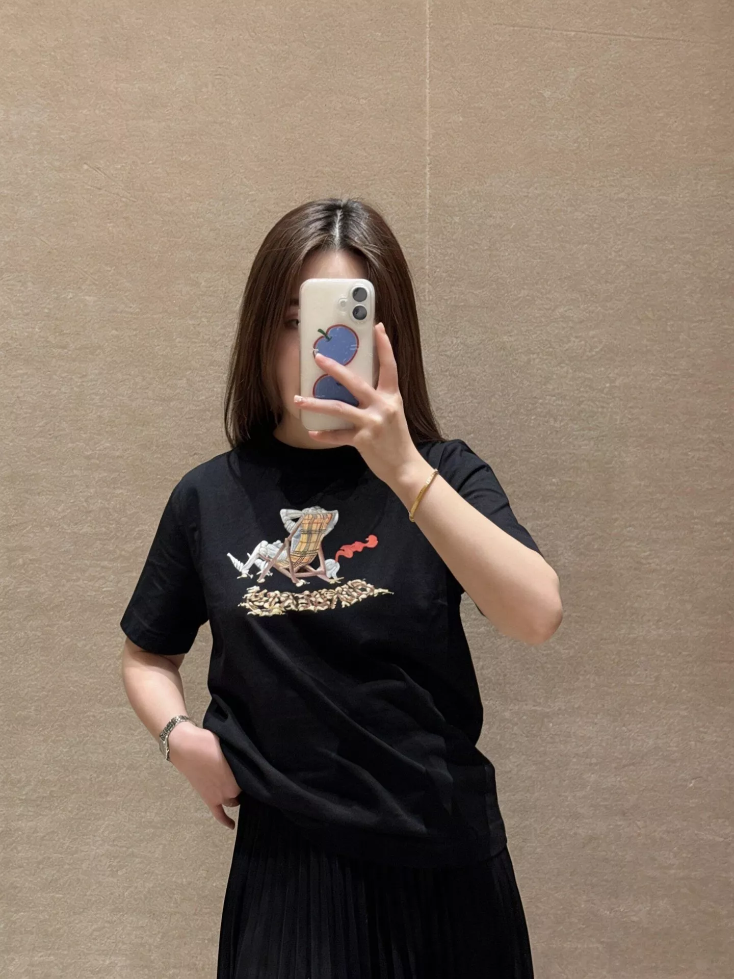버버리 라운지 체어 프린트 코튼 반팔 상의 상세 이미지 14