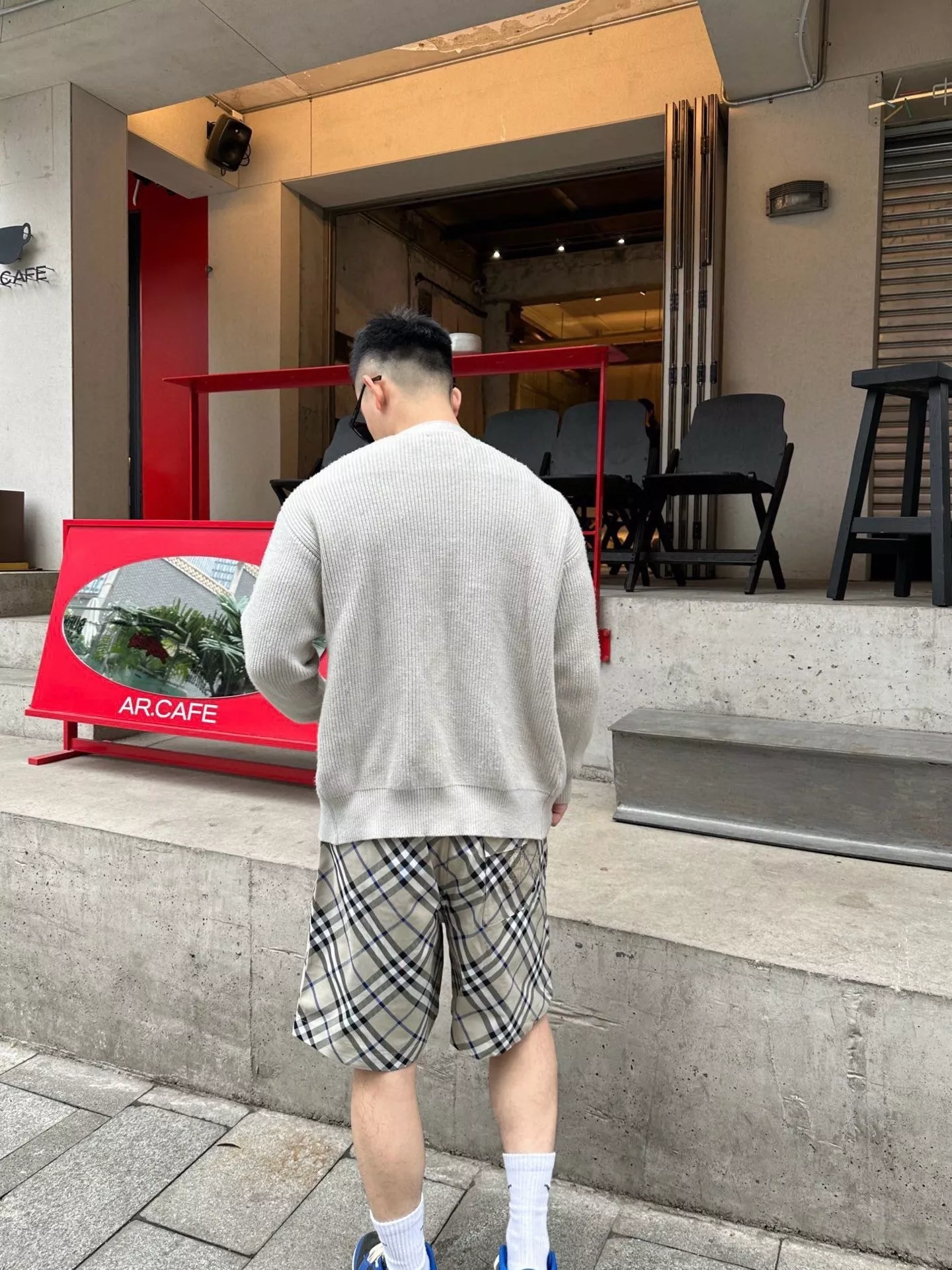 버버리 사선 체크 패턴 밴딩 반바지 상세 이미지 12
