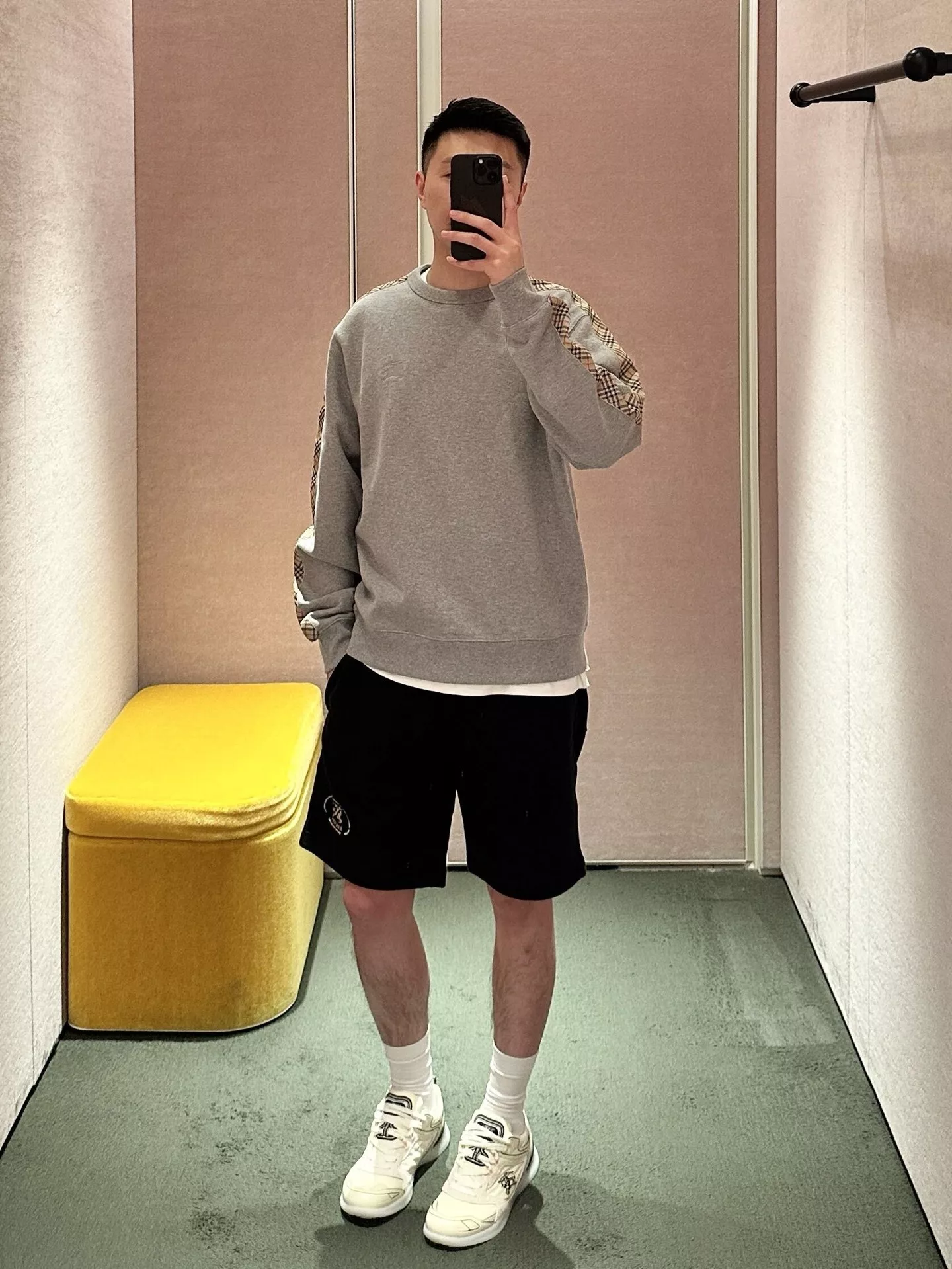 버버리 체크 원형 전마 자수 쇼츠 상세 이미지 10