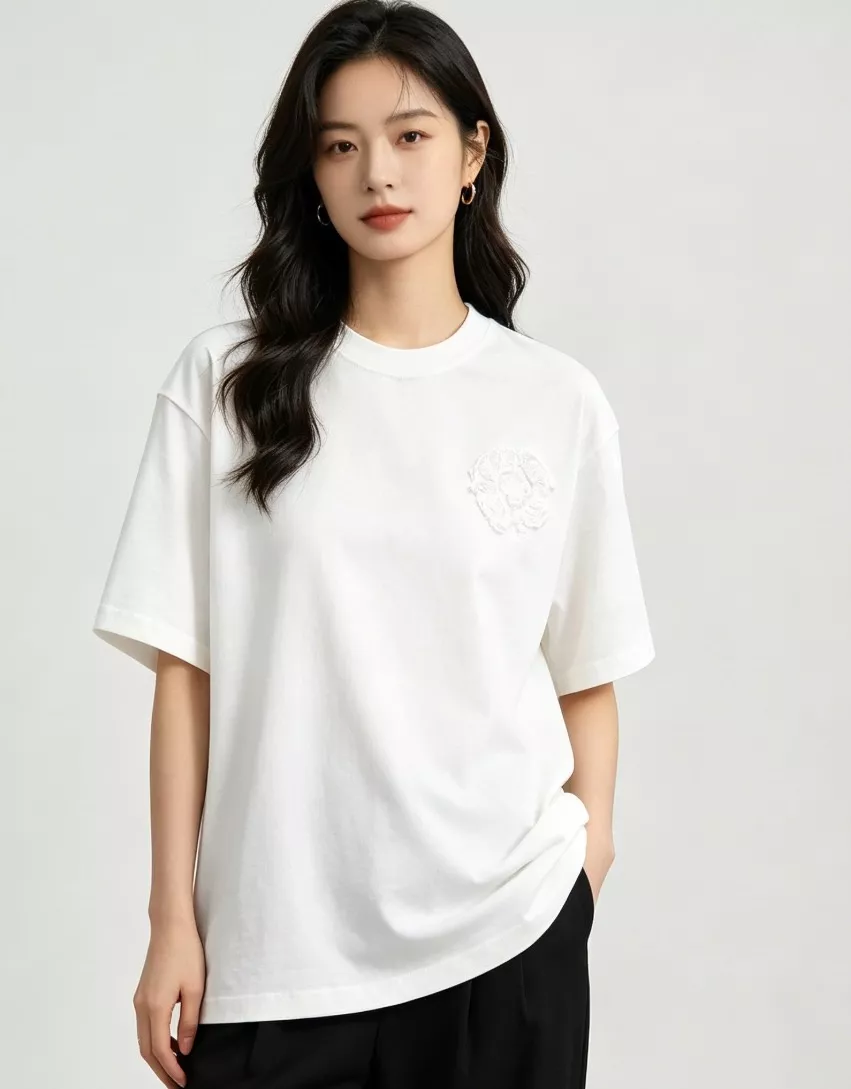 크롬하츠 워싱 디스트로이드 크로스 패치 반팔 탑 상세 이미지 11