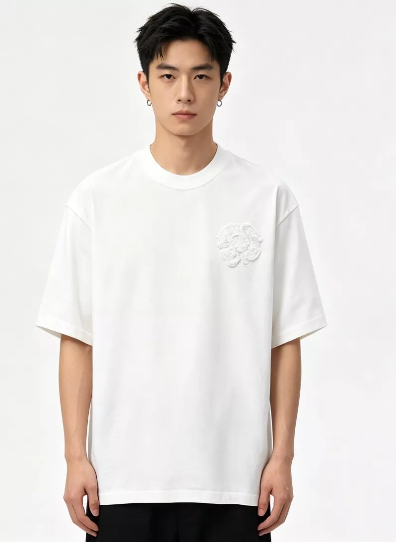 크롬하츠 워싱 디스트로이드 크로스 패치 반팔 탑 상세 이미지 16