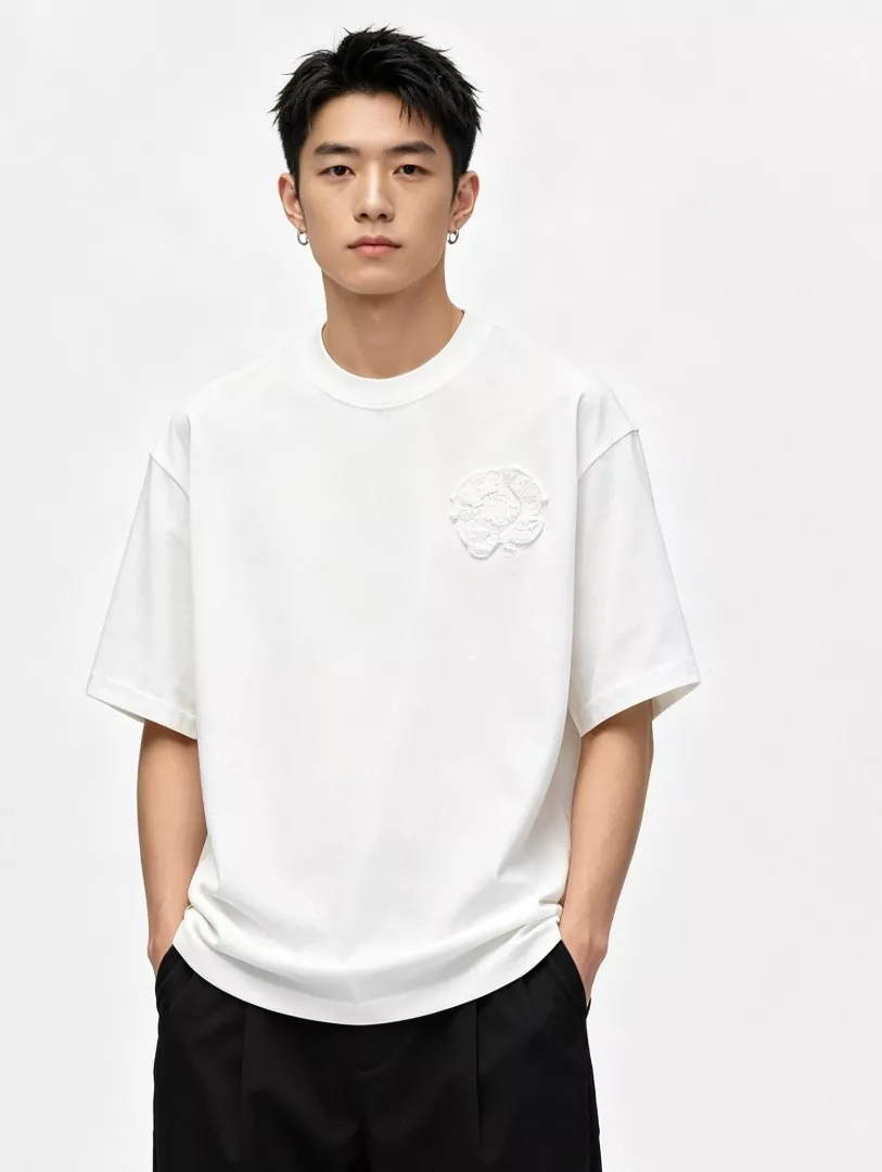 크롬하츠 워싱 디스트로이드 크로스 패치 반팔 탑 상세 이미지 15