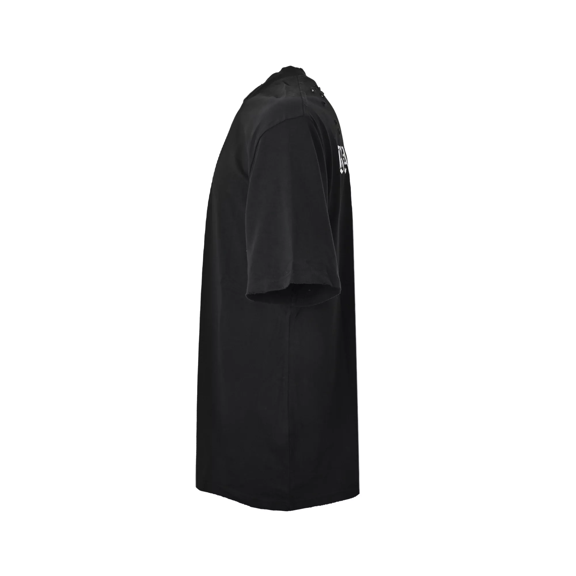 발렌시아가 고딕 레터링 워싱 반팔 탑 상세 이미지 2