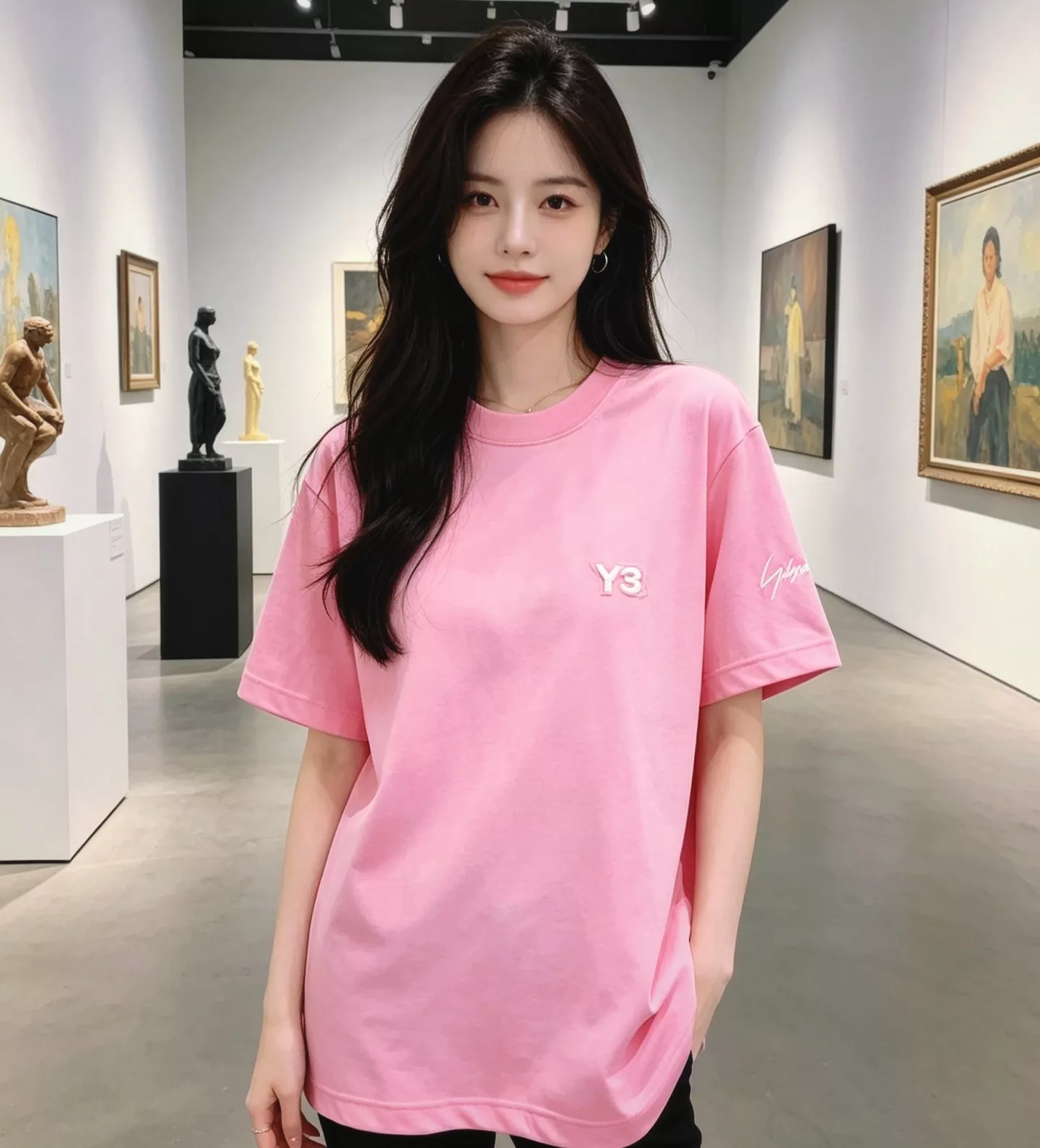 와이쓰리 로고 자수 코튼 반팔 상의 상세 이미지 12
