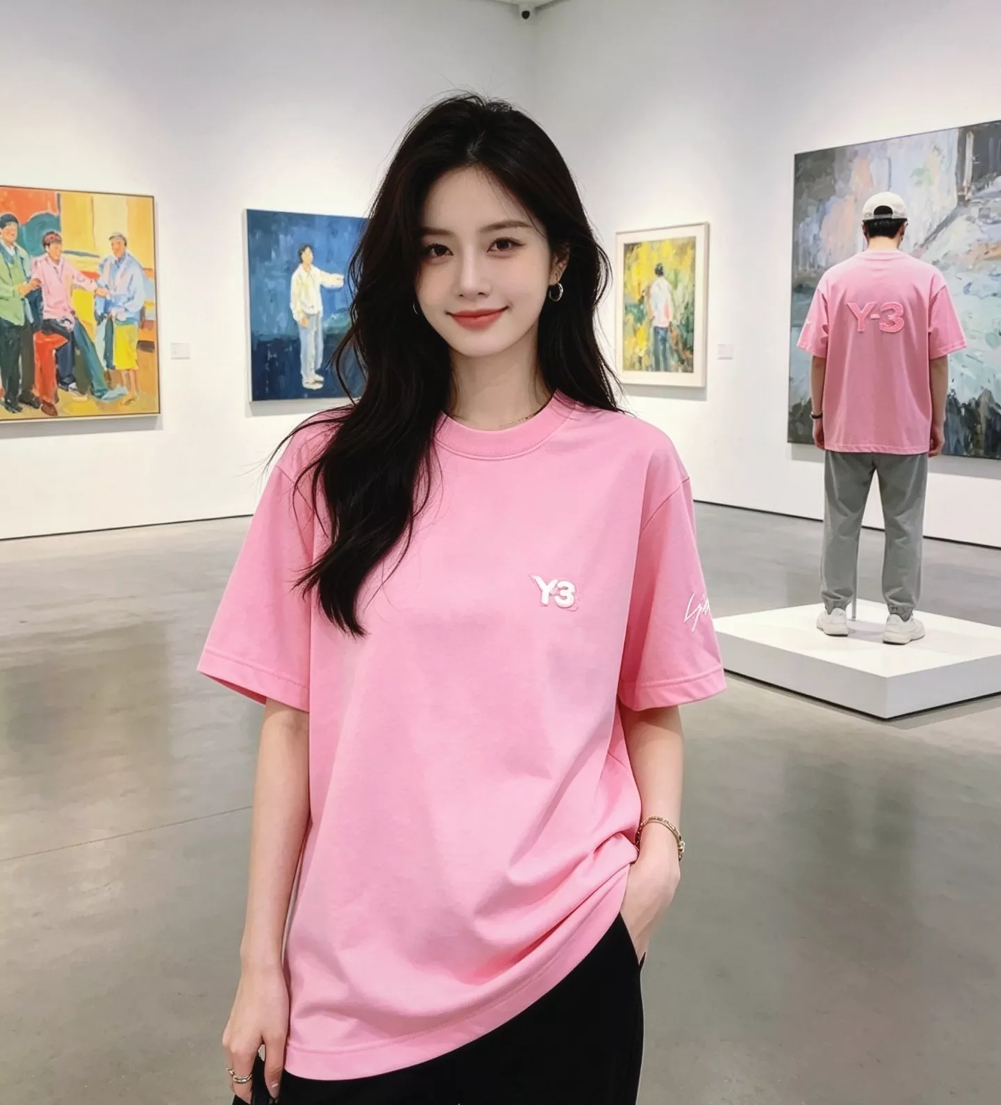 와이쓰리 로고 자수 코튼 반팔 상의 상세 이미지 13