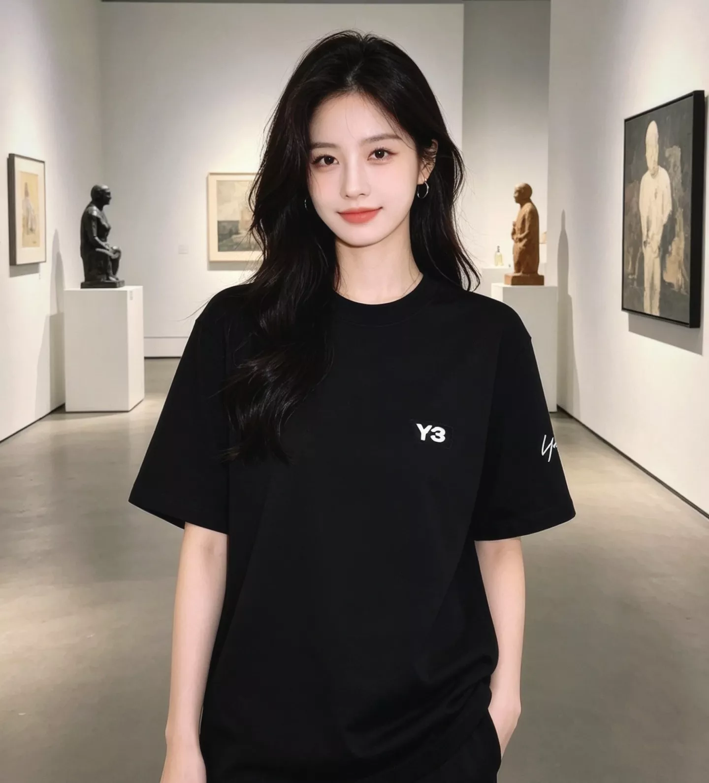 와이쓰리 스몰 로고 자수 반팔 탑 상세 이미지 12