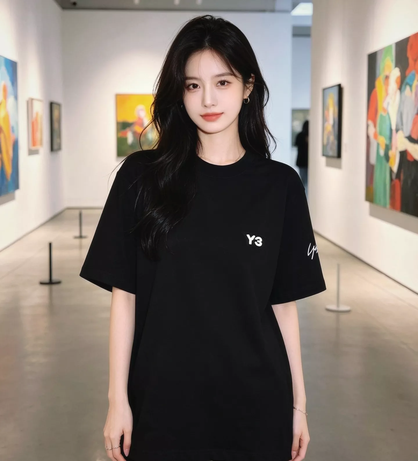 와이쓰리 스몰 로고 자수 반팔 탑 상세 이미지 13