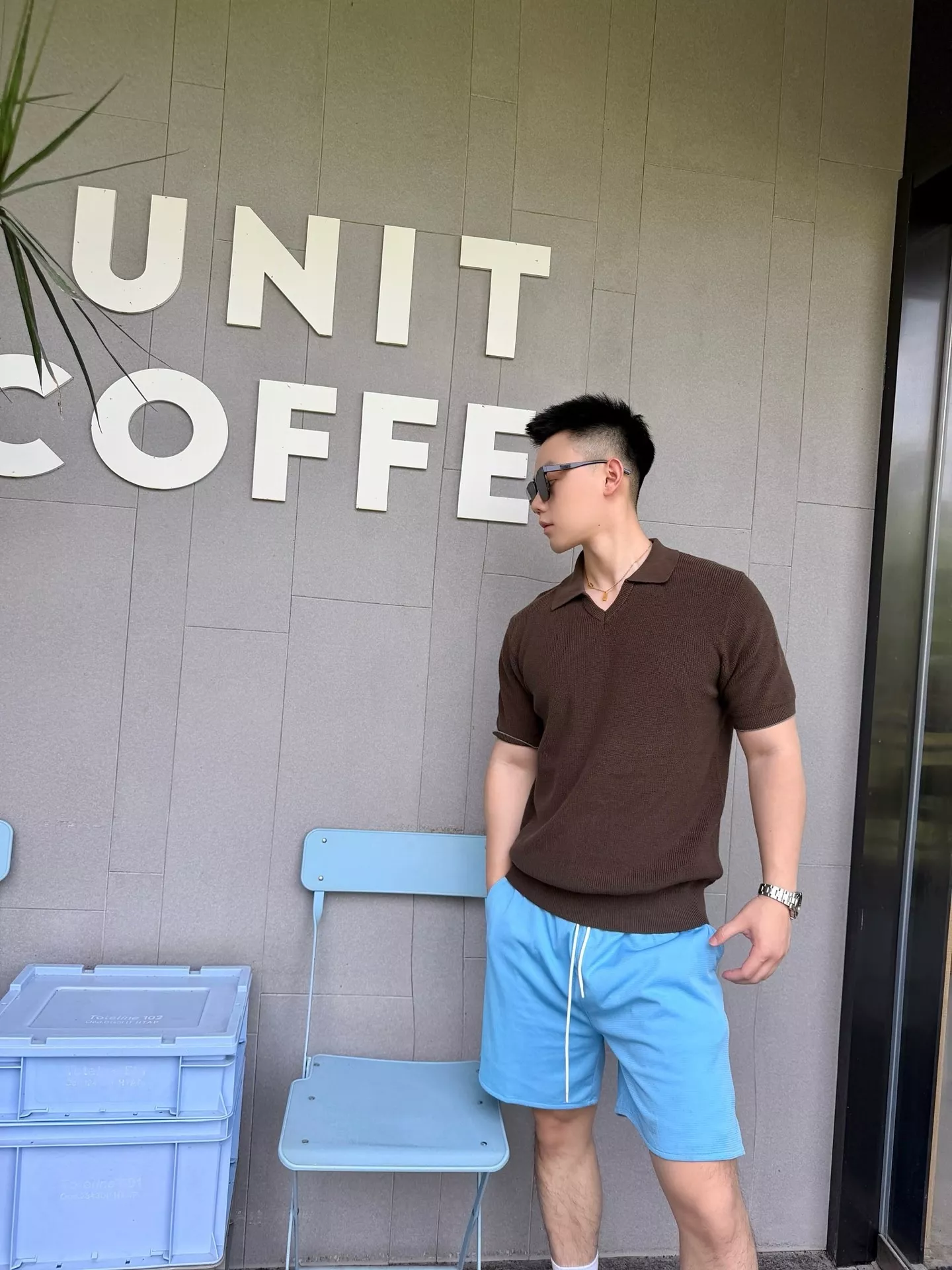브루넬로쿠치넬리 갈매기 칼라 코튼 니트 폴로 탑 상세 이미지 11