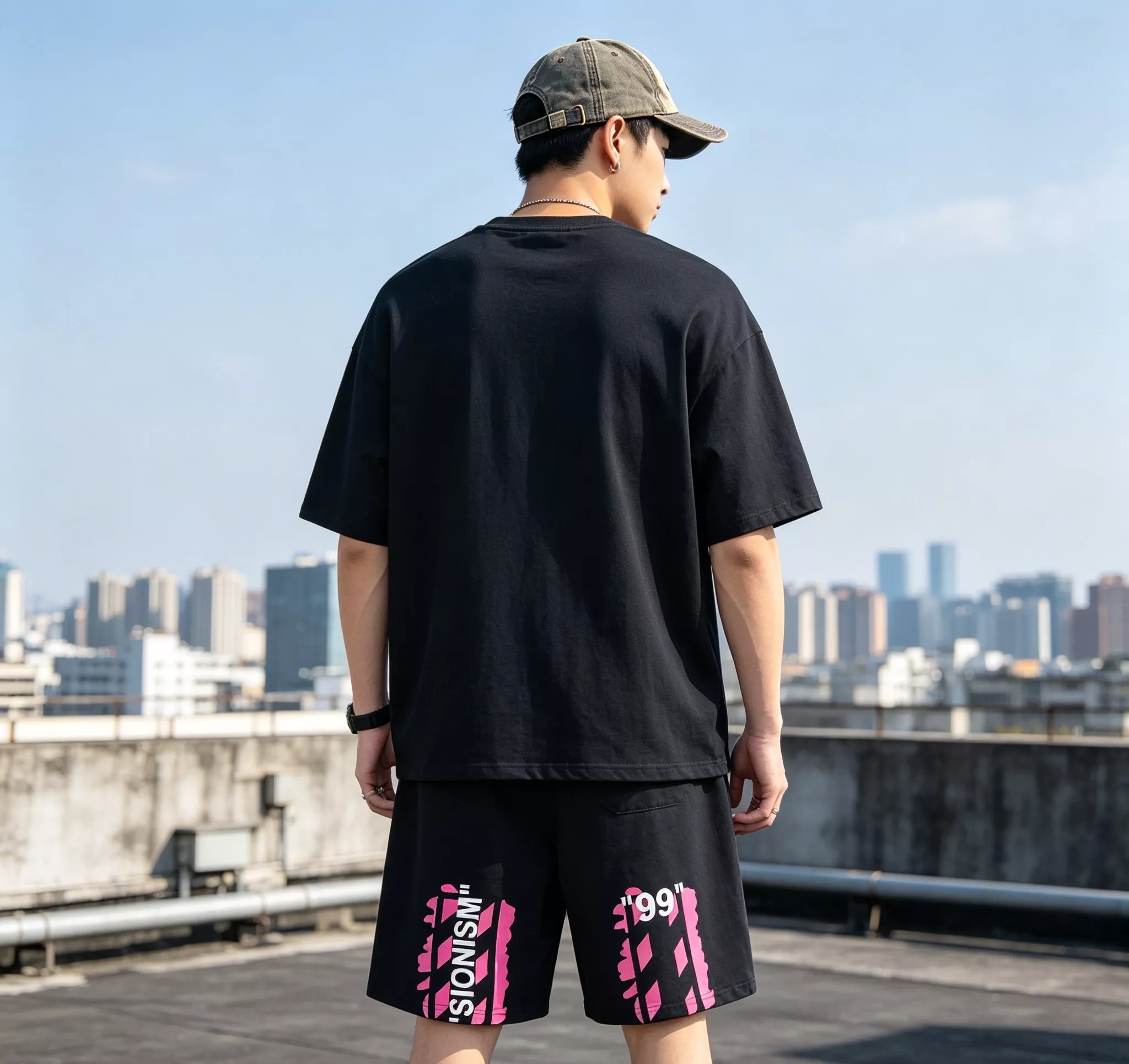 오프화이트 원형 로고 프린트 캐주얼 쇼츠 상세 이미지 15