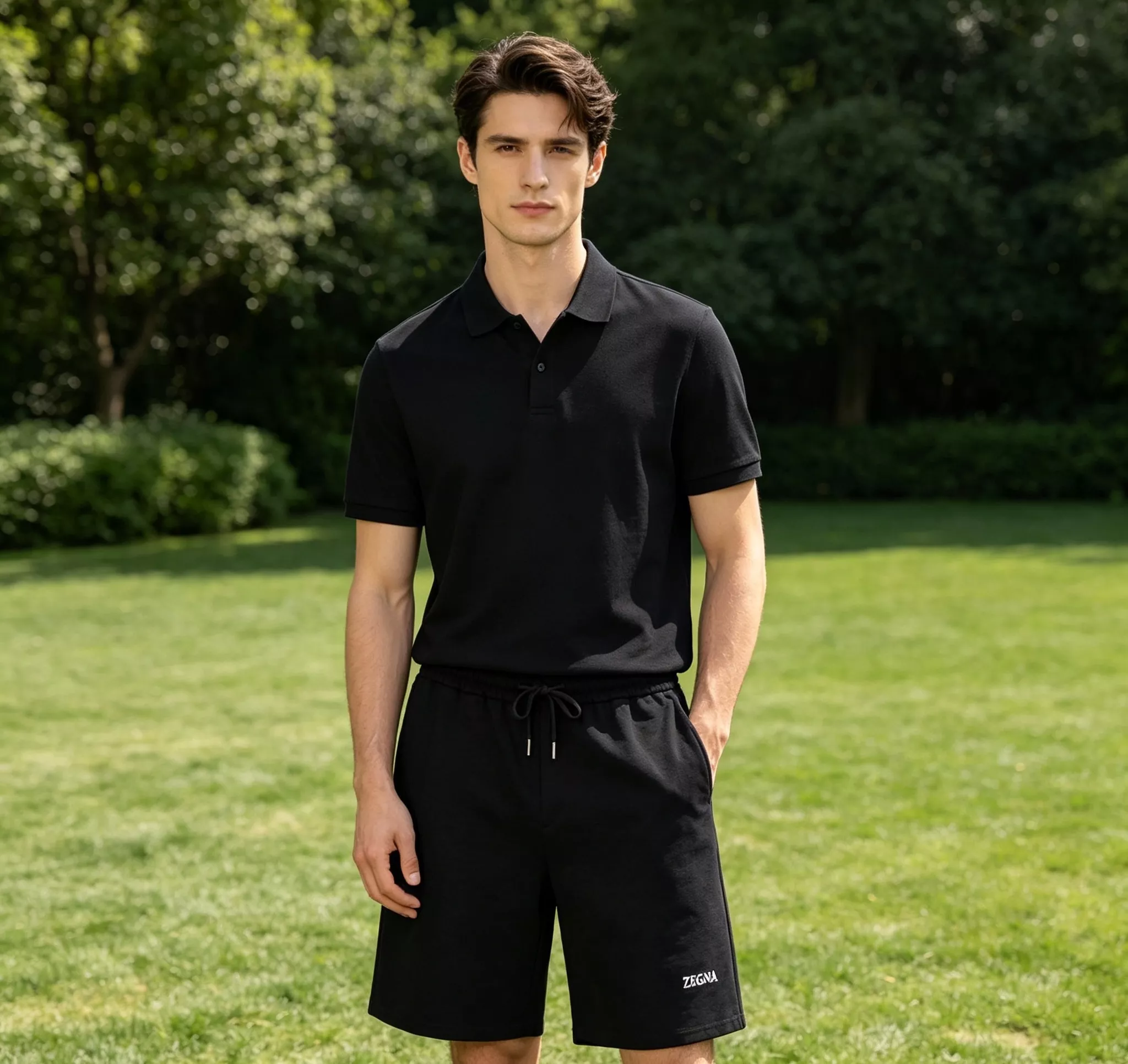 제냐 로고 자수 버뮤다 팬츠 상세 이미지 13