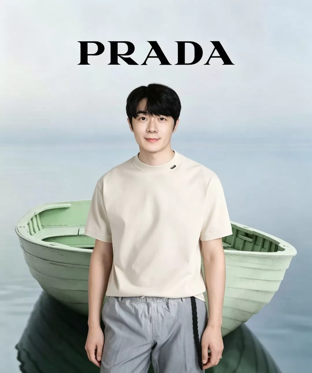 프라다 로고 라벨 포인트 코튼 티셔츠 상세 이미지 11