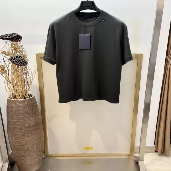 프라다 로고 라벨 포인트 코튼 티셔츠