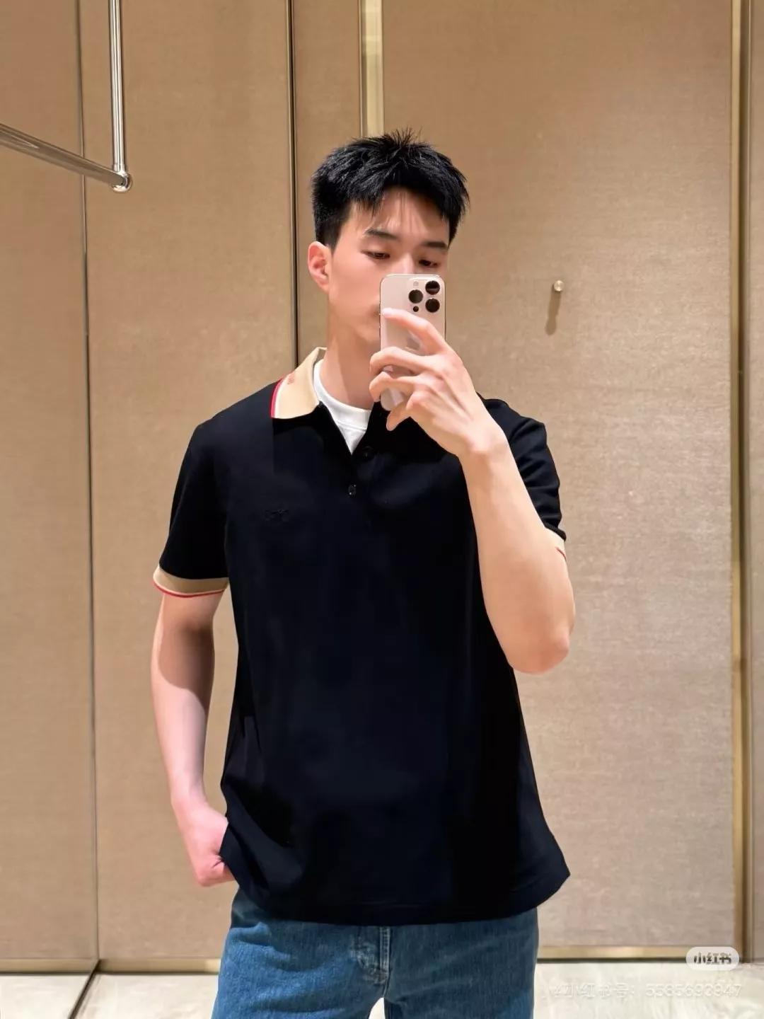 버버리 레터링 포인트 피케 폴로 상의 상세 이미지 13