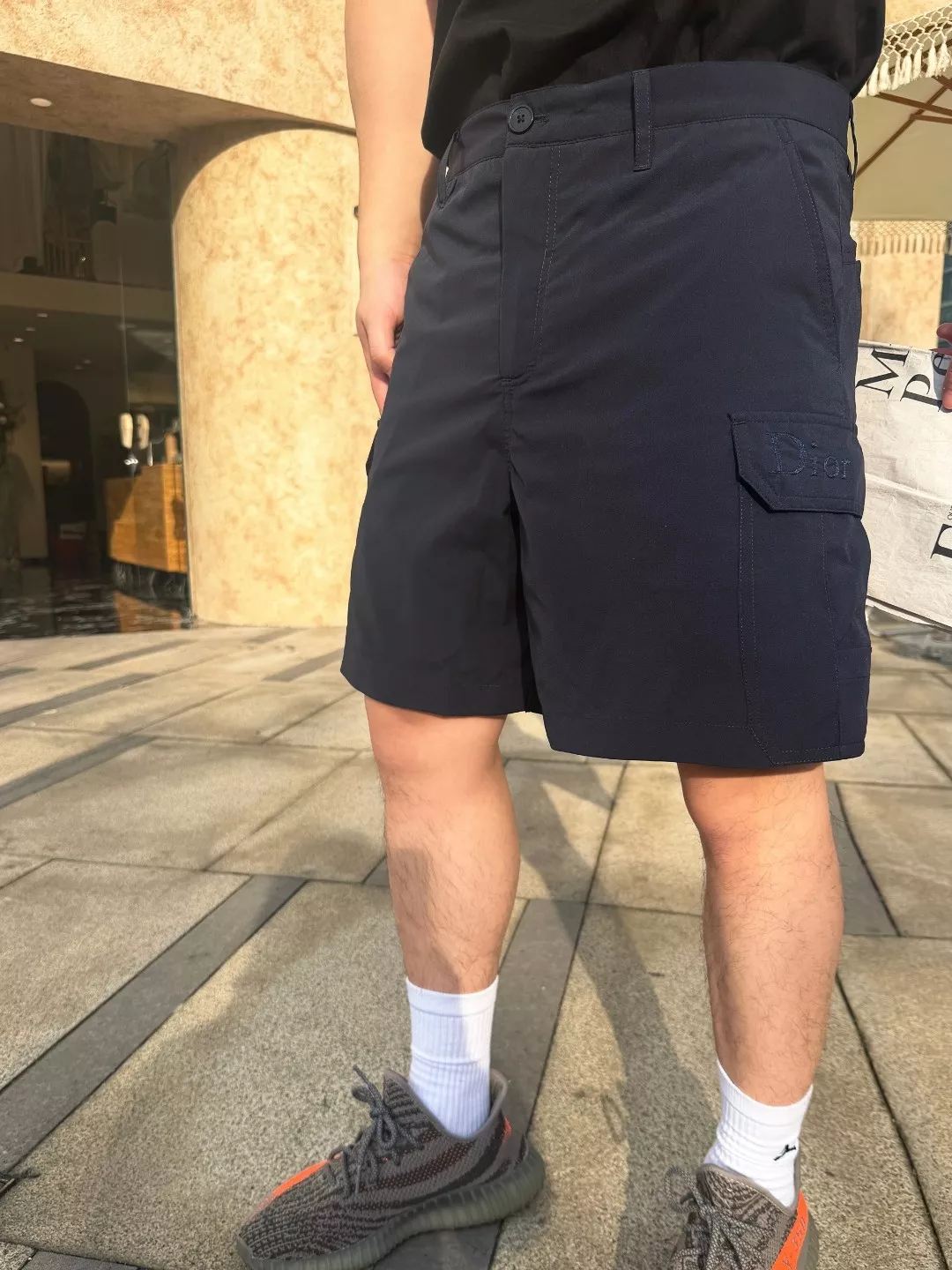 디올 레터 자수 포인트 카고 쇼츠 상세 이미지 17