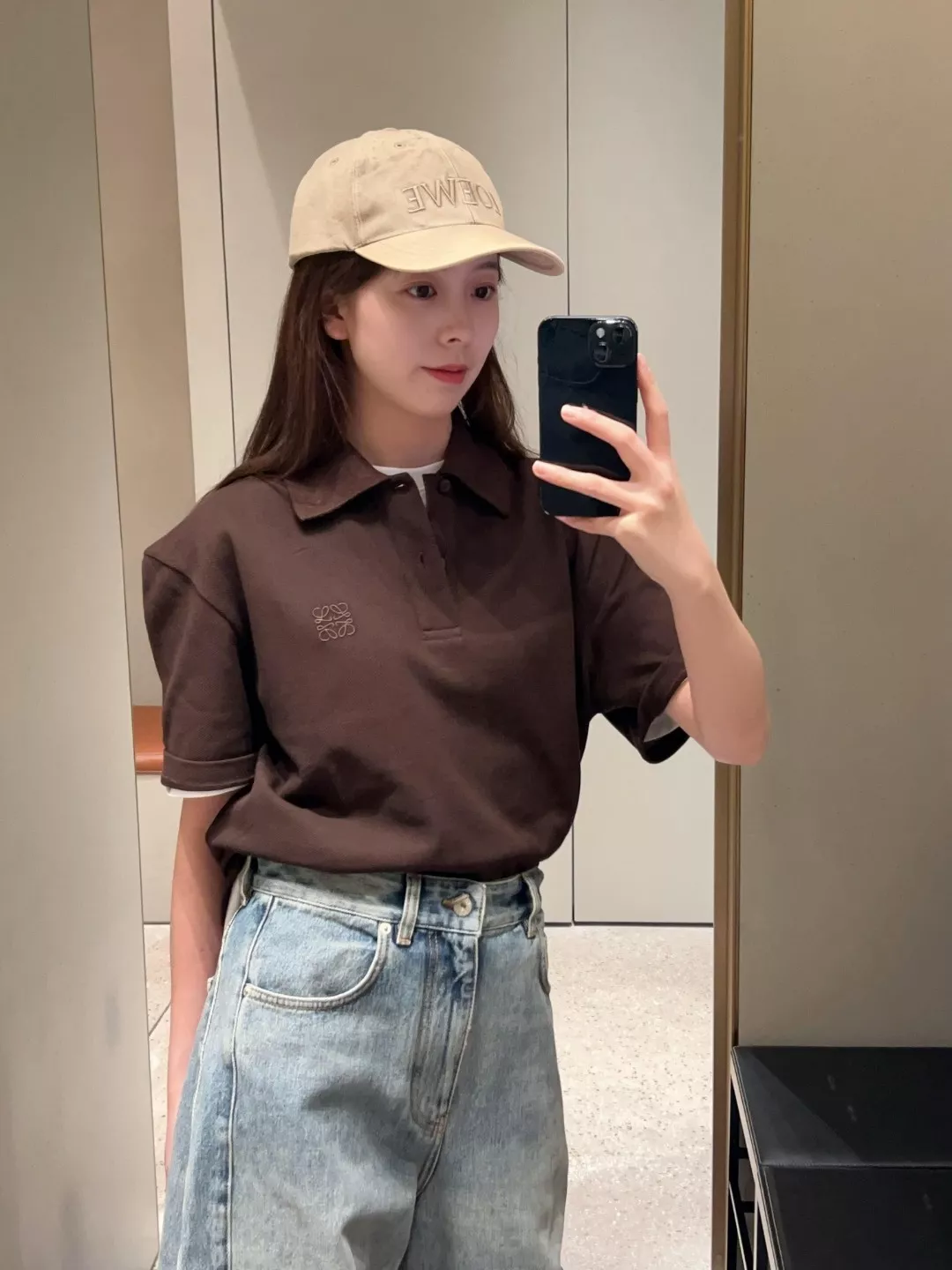 로에베 자수 로고 코튼 피케 폴로 상의 상세 이미지 12