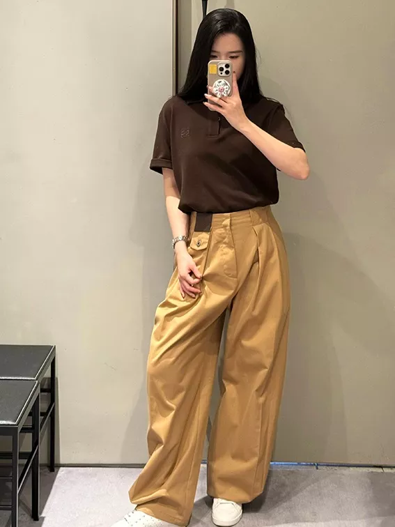 로에베 자수 로고 코튼 피케 폴로 상의 상세 이미지 18