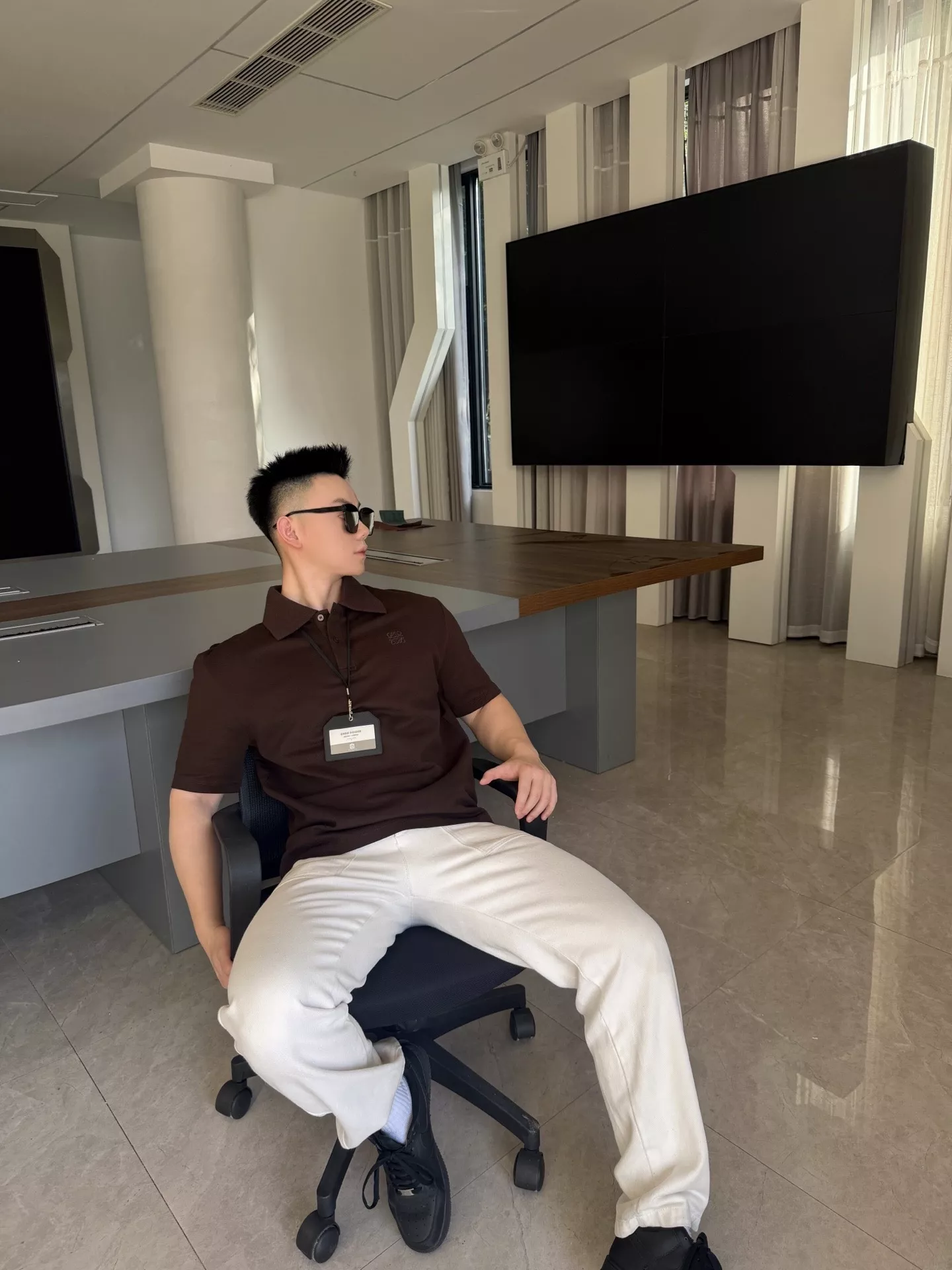 로에베 자수 로고 코튼 피케 폴로 상의 상세 이미지 25