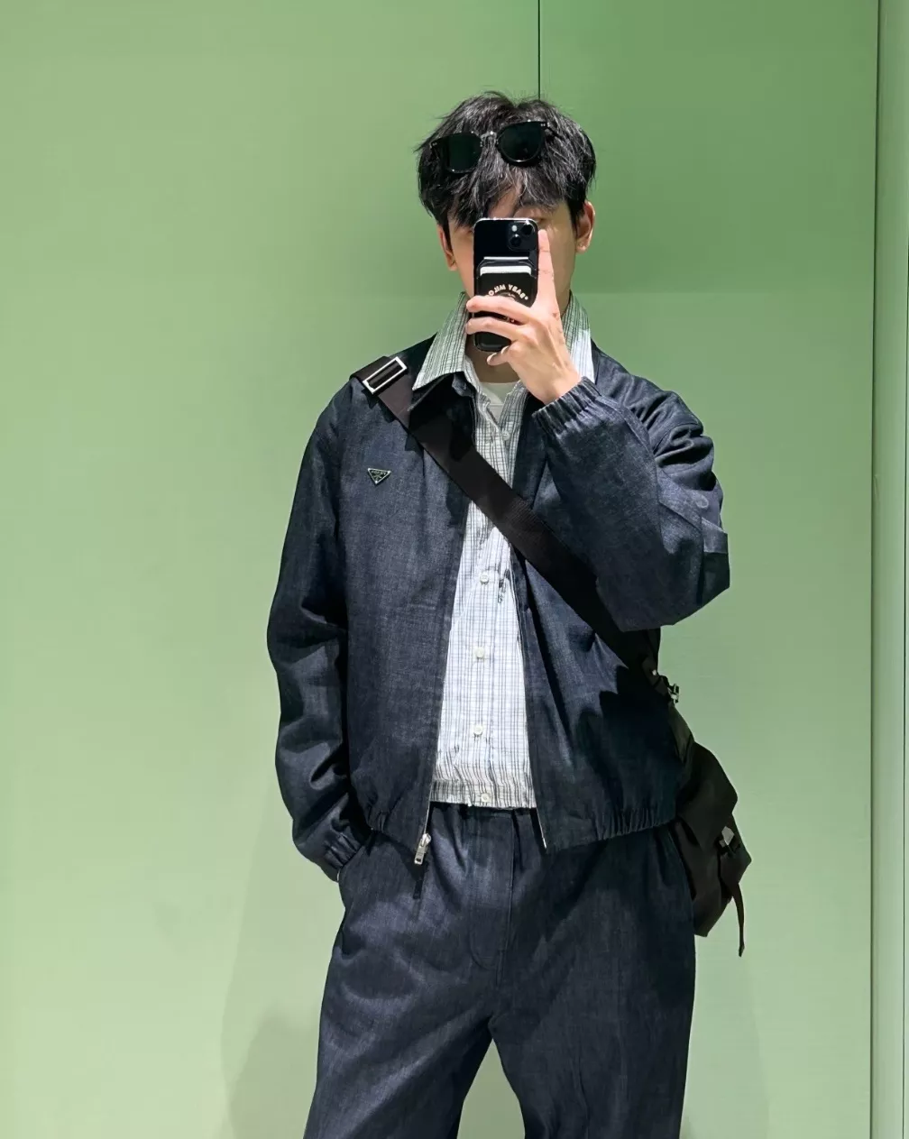 프라다 데님 카라 집업 아우터 상세 이미지 30