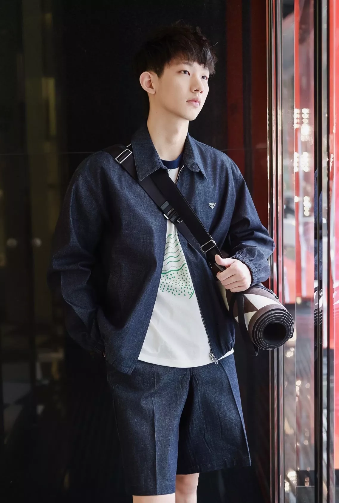 프라다 데님 카라 집업 아우터 상세 이미지 13