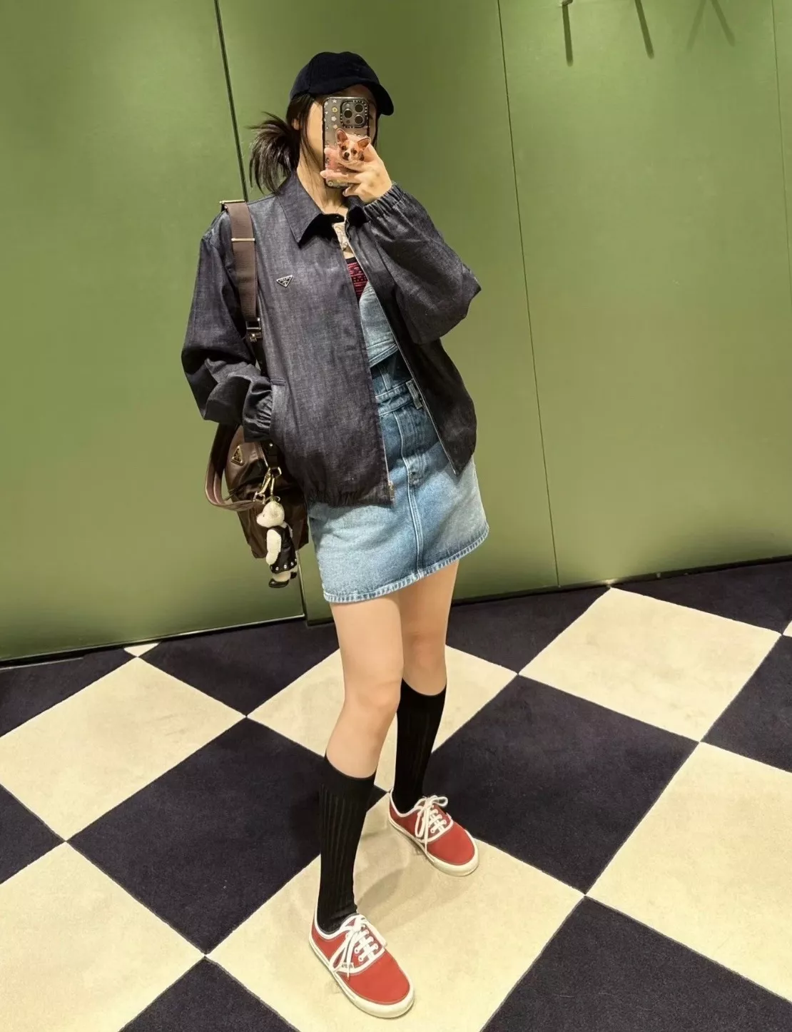 프라다 데님 카라 집업 아우터 상세 이미지 35