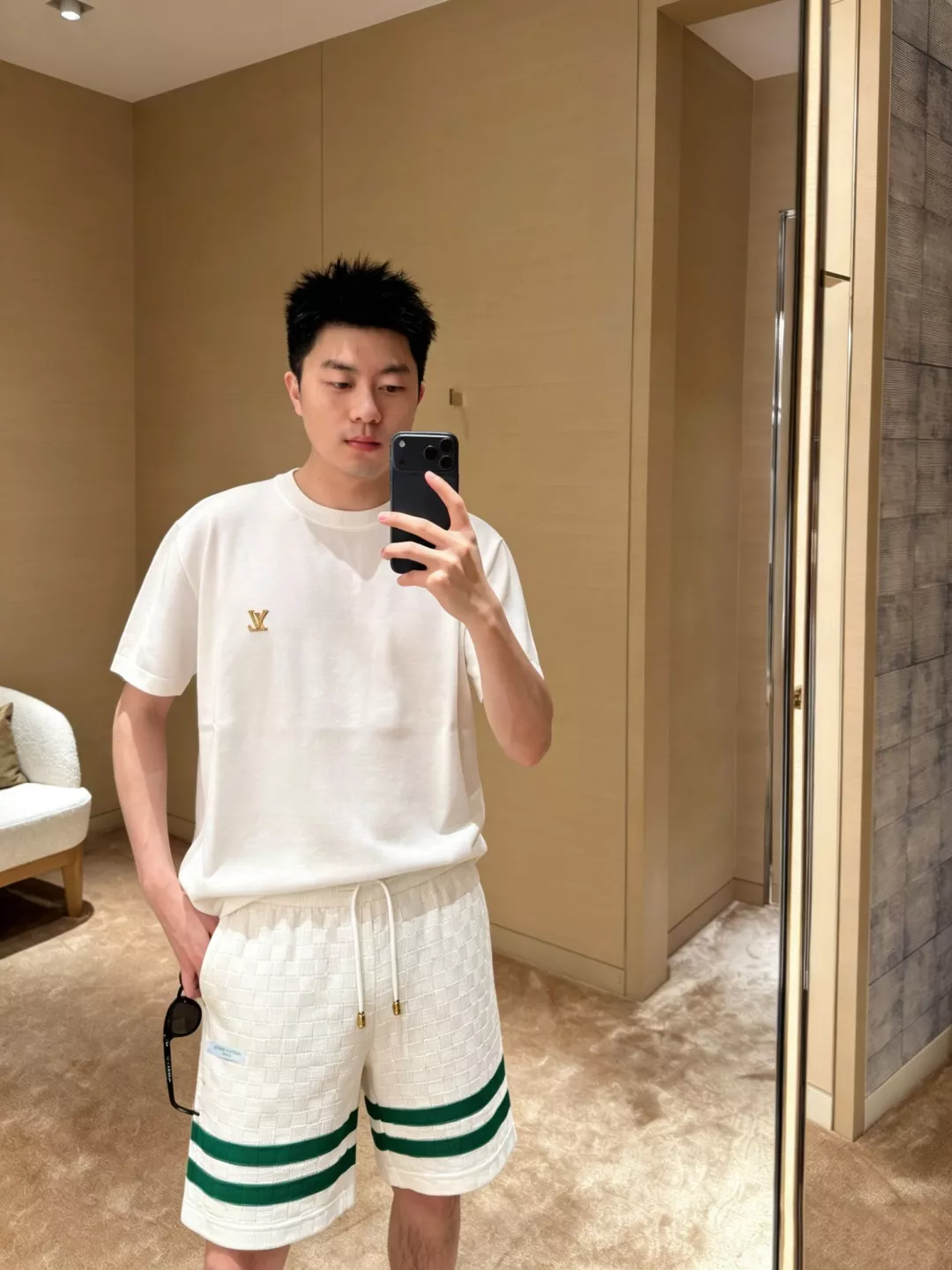 루이비통 체커 패턴 니트 쇼츠 상세 이미지 10