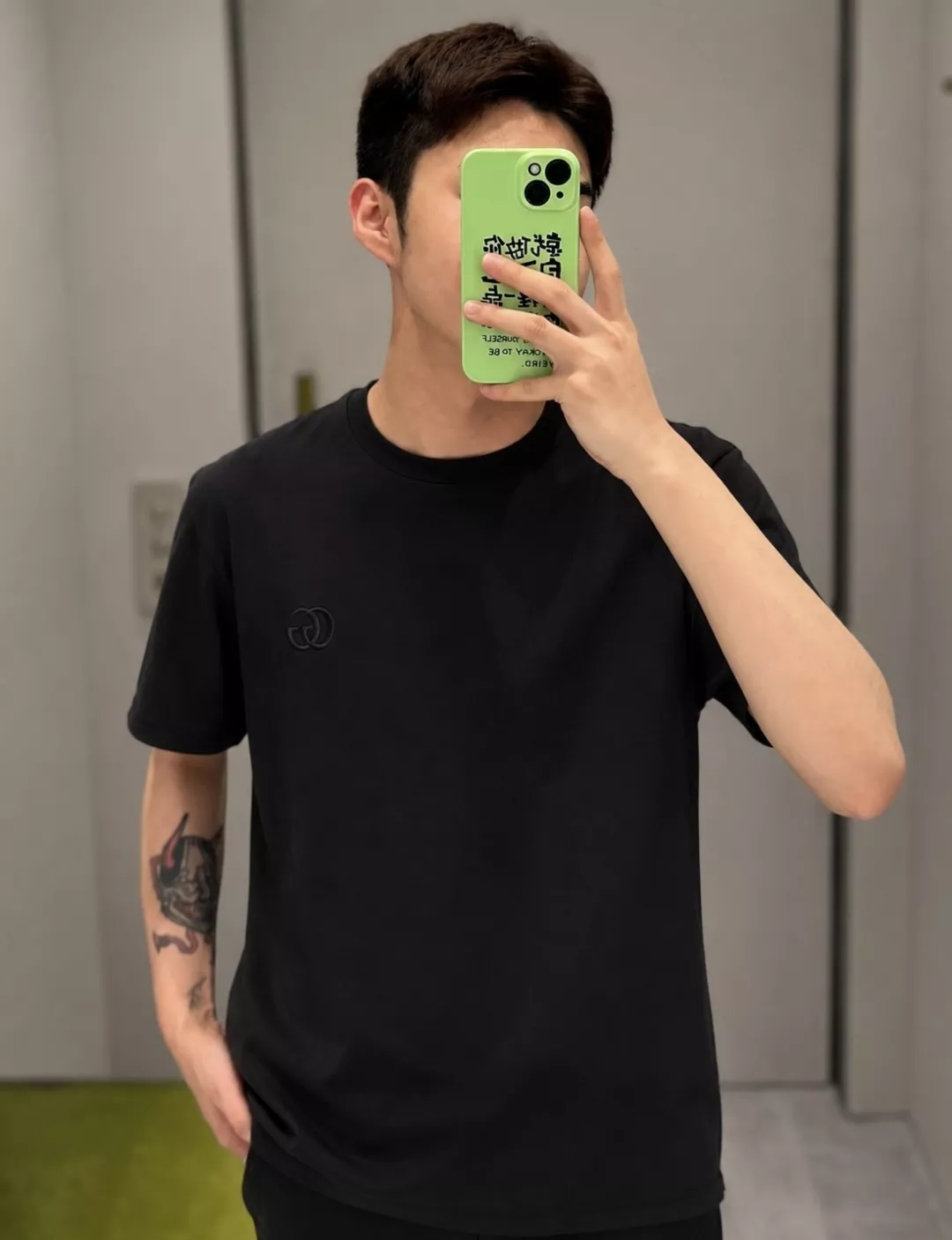 구찌 블랙 더블지 자수 반소매 탑 상세 이미지 10