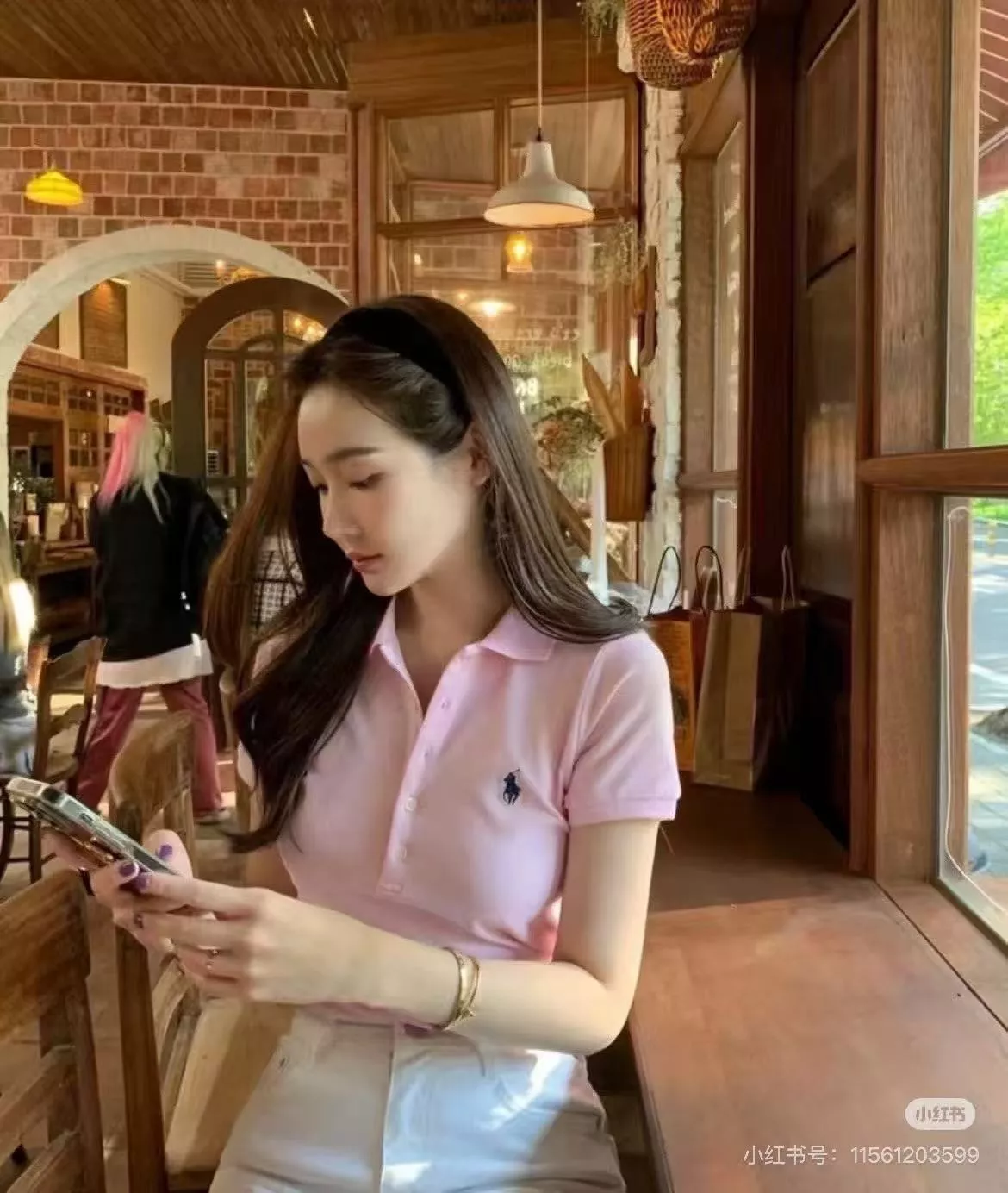 랄프로렌 여성 실루엣 오버핏 폴로 상의 상세 이미지 12