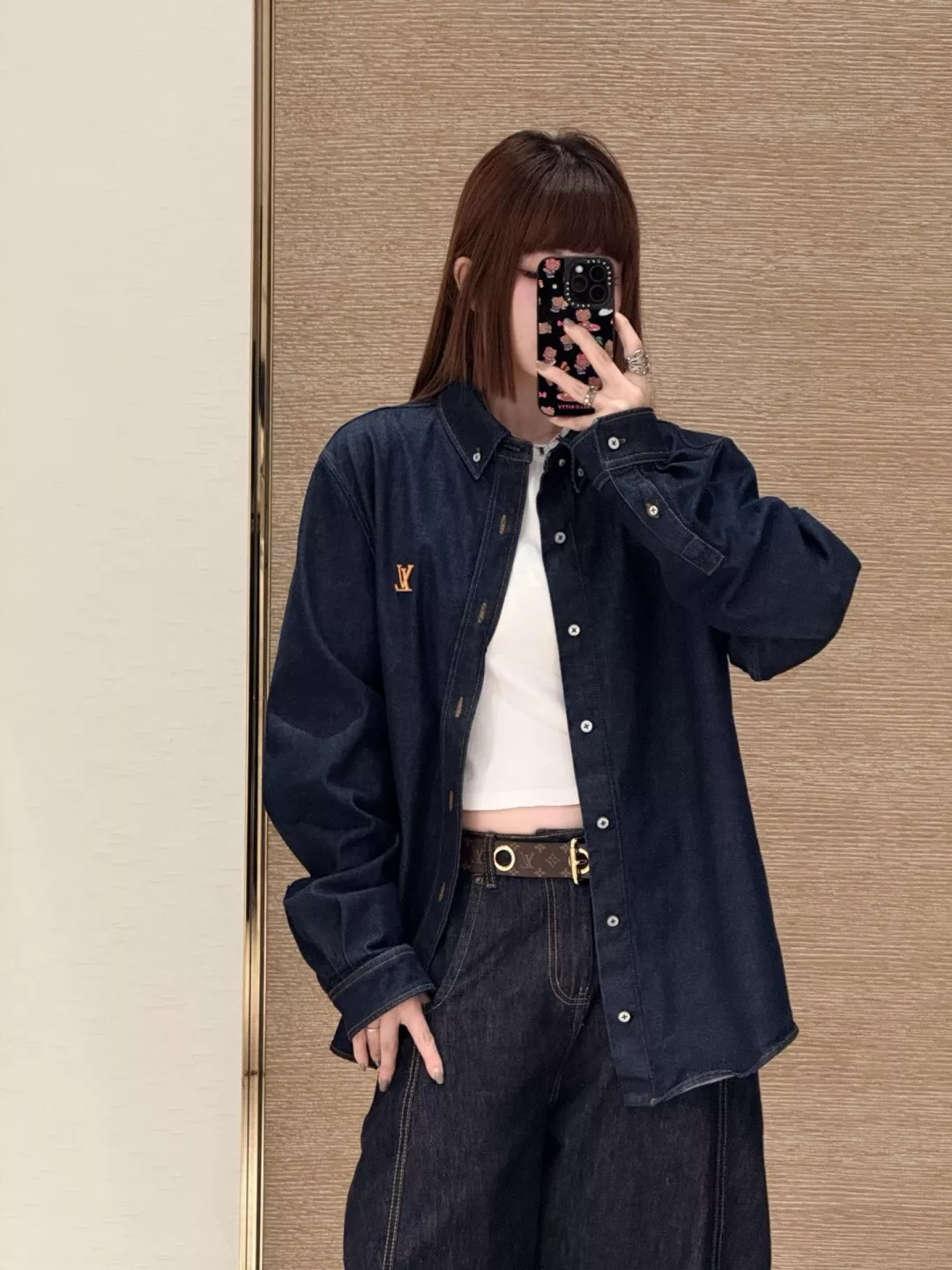 루이비통 워싱 데님 카라 셔츠와 쇼츠 구성 상세 이미지 27