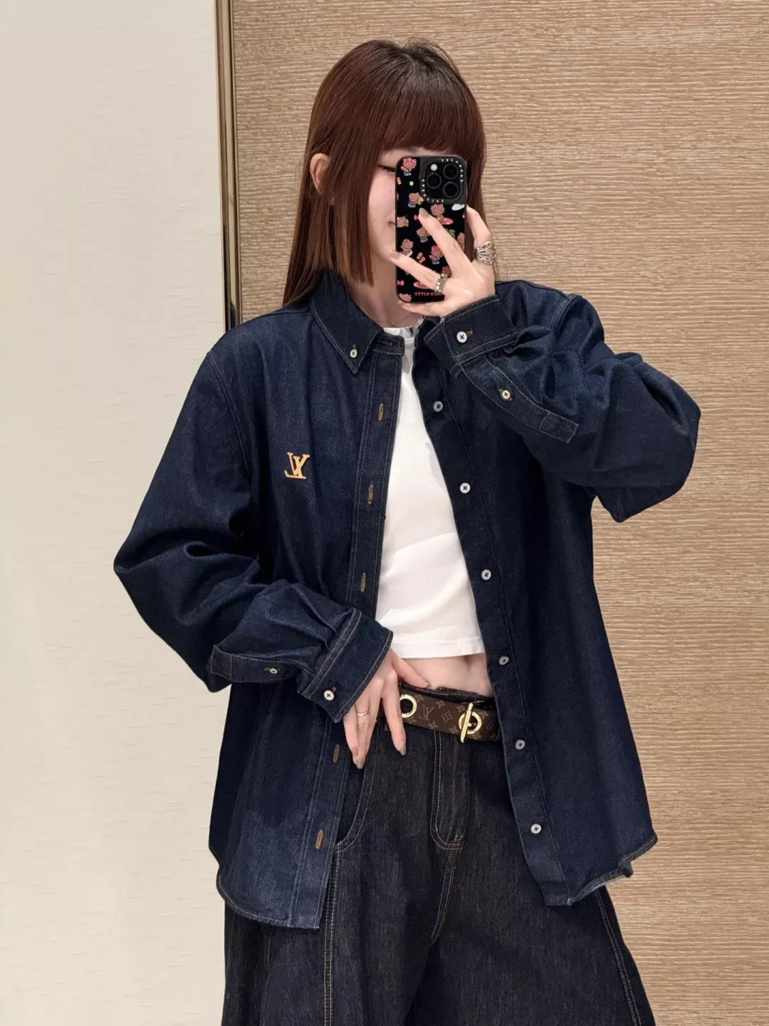 루이비통 워싱 데님 카라 셔츠와 쇼츠 구성 상세 이미지 26