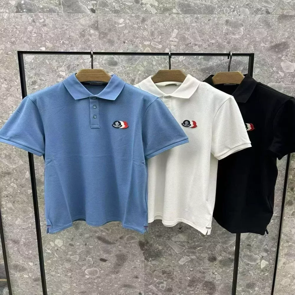 몽클레어 삼색 패치 포인트 폴로 상의
