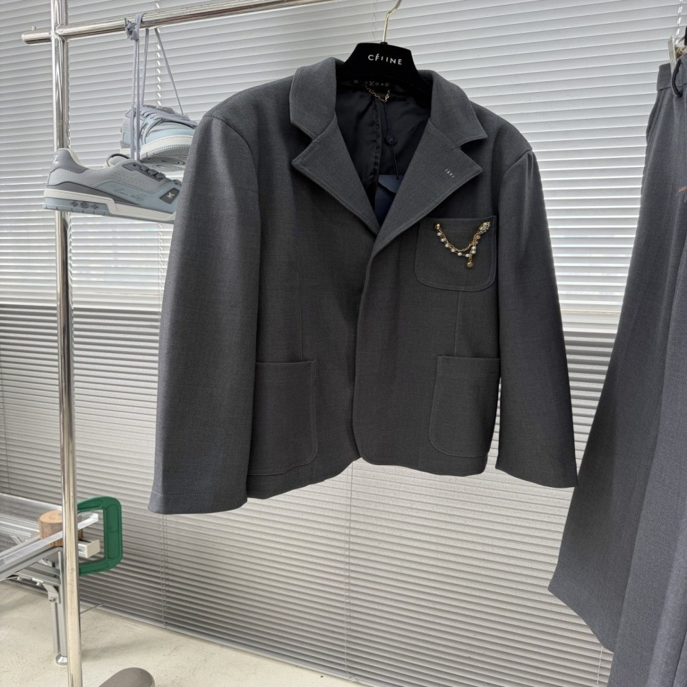 루이비통 울 싱글브레스트 수트 셋업