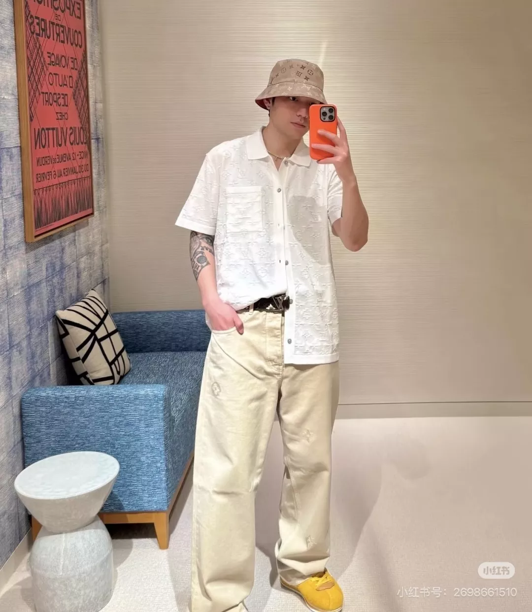 루이비통 모노그램 자카드 니트 반팔 가디건 상세 이미지 13
