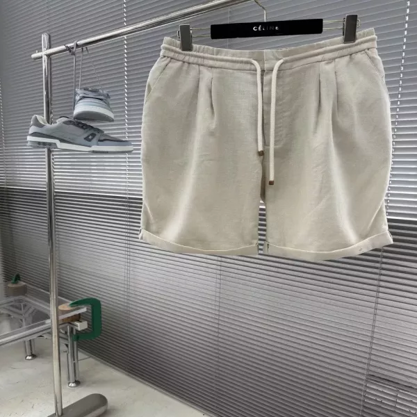브루넬로쿠치넬리 린넨 드로스트링 버뮤다 팬츠