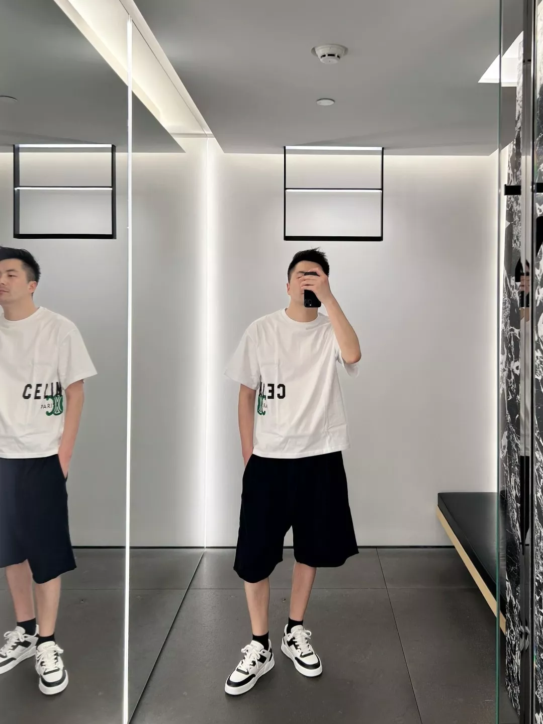 셀린느 로고 자수 코튼 버뮤다 쇼츠 상세 이미지 25