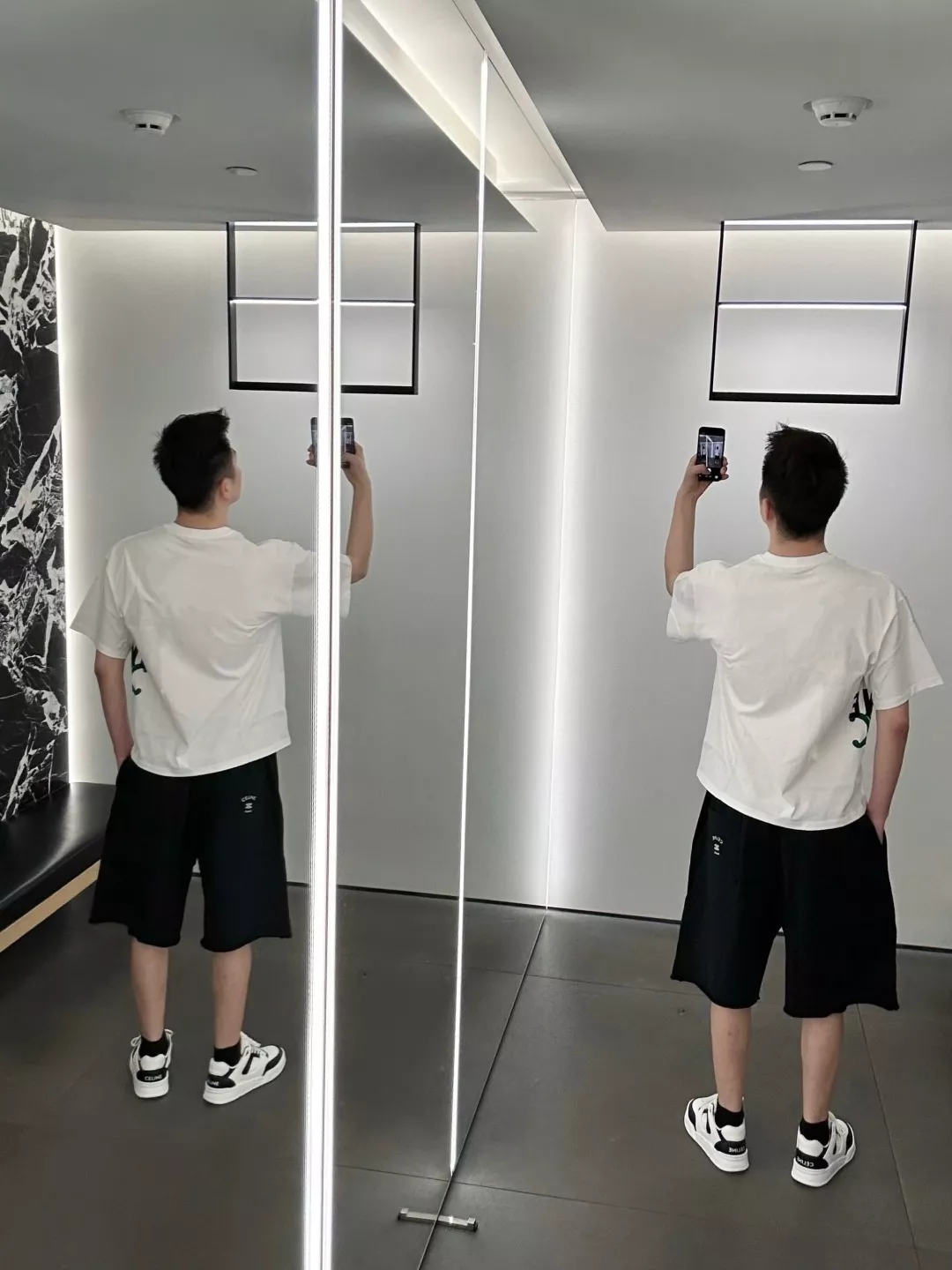셀린느 로고 자수 코튼 버뮤다 쇼츠 상세 이미지 26