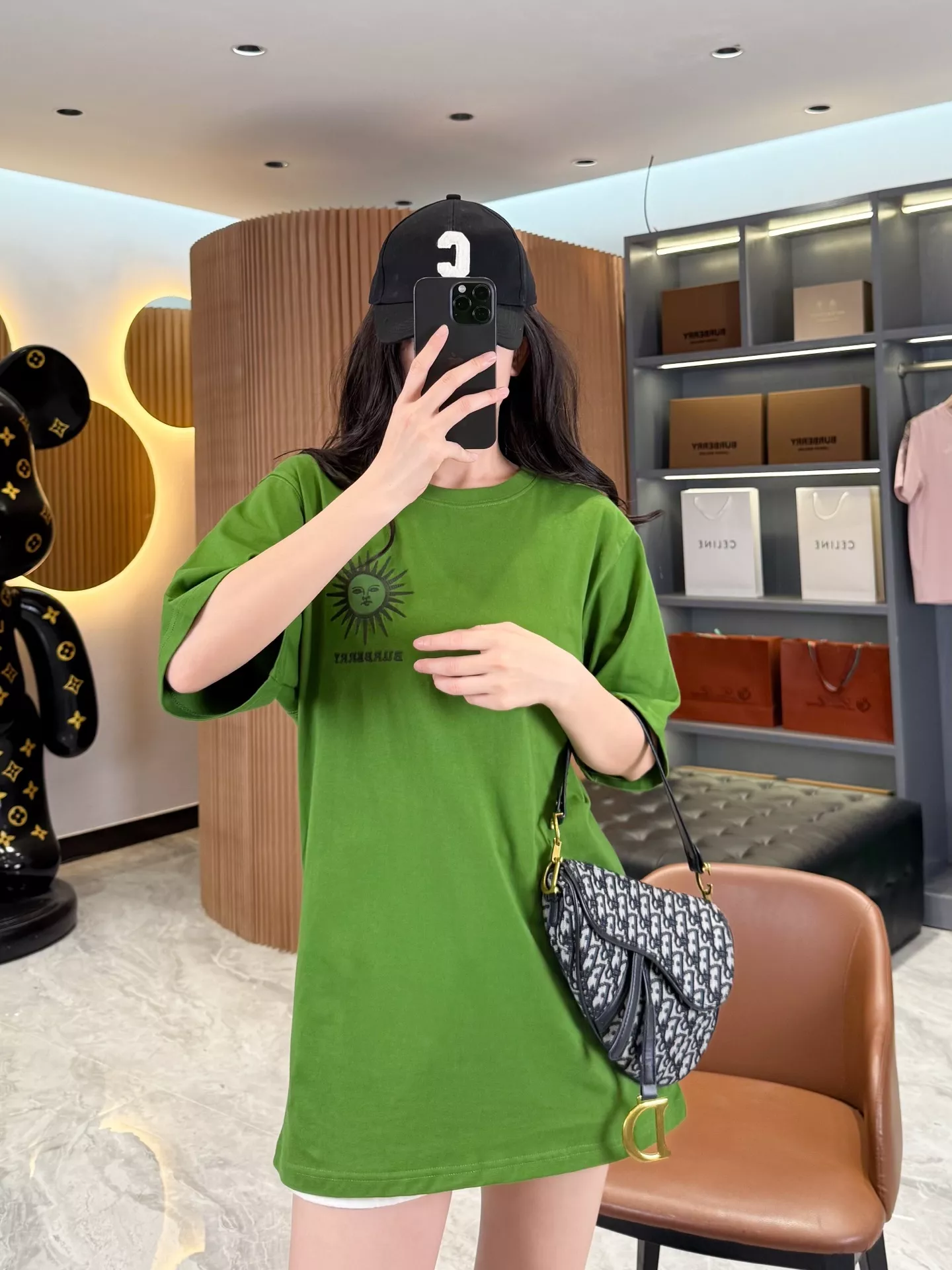 버버리 선다이얼 자수 포인트 코튼 반팔 탑 상세 이미지 55