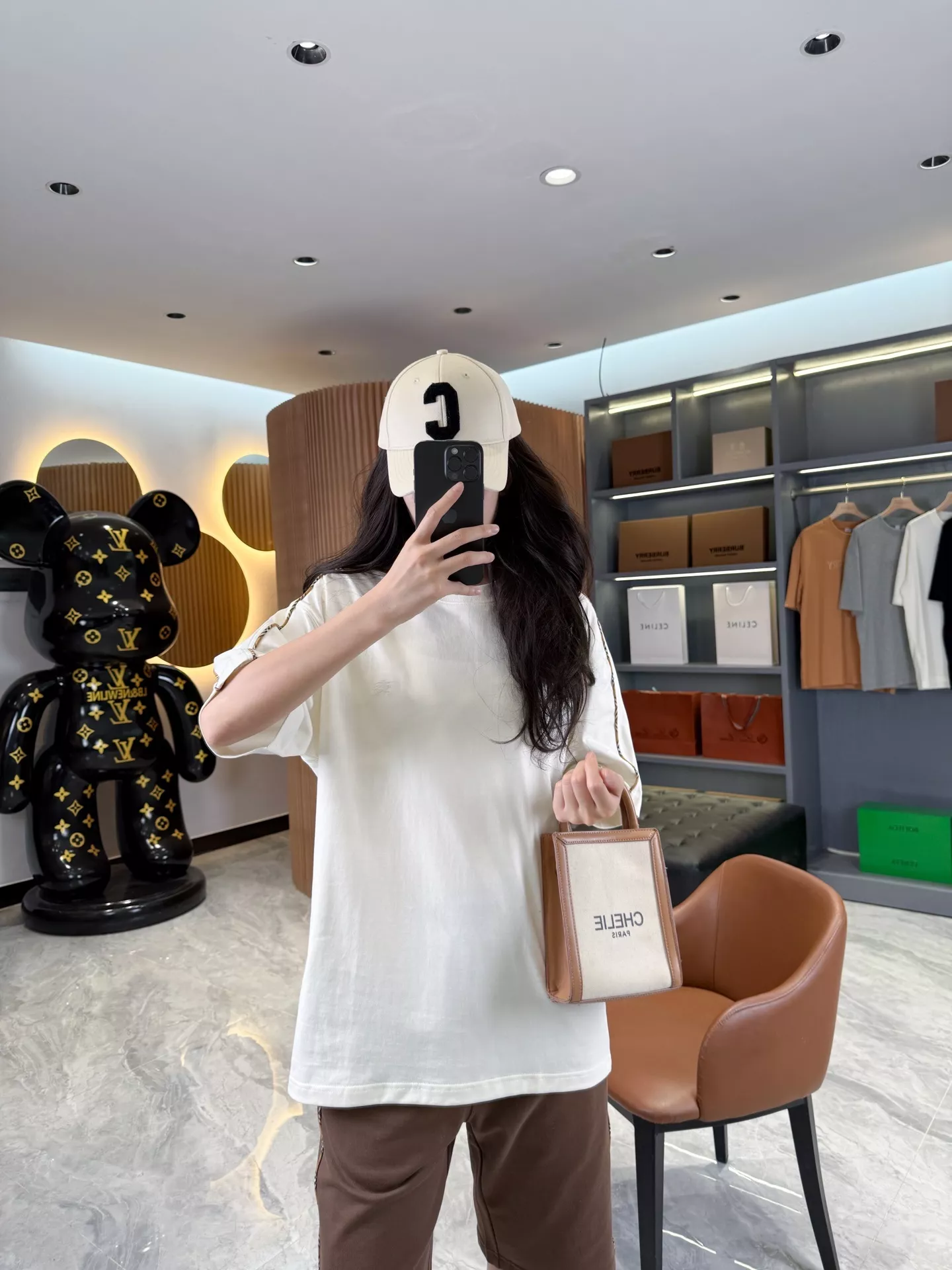 버버리 체크 롤링 디테일 코튼 크루넥 탑 상세 이미지 66