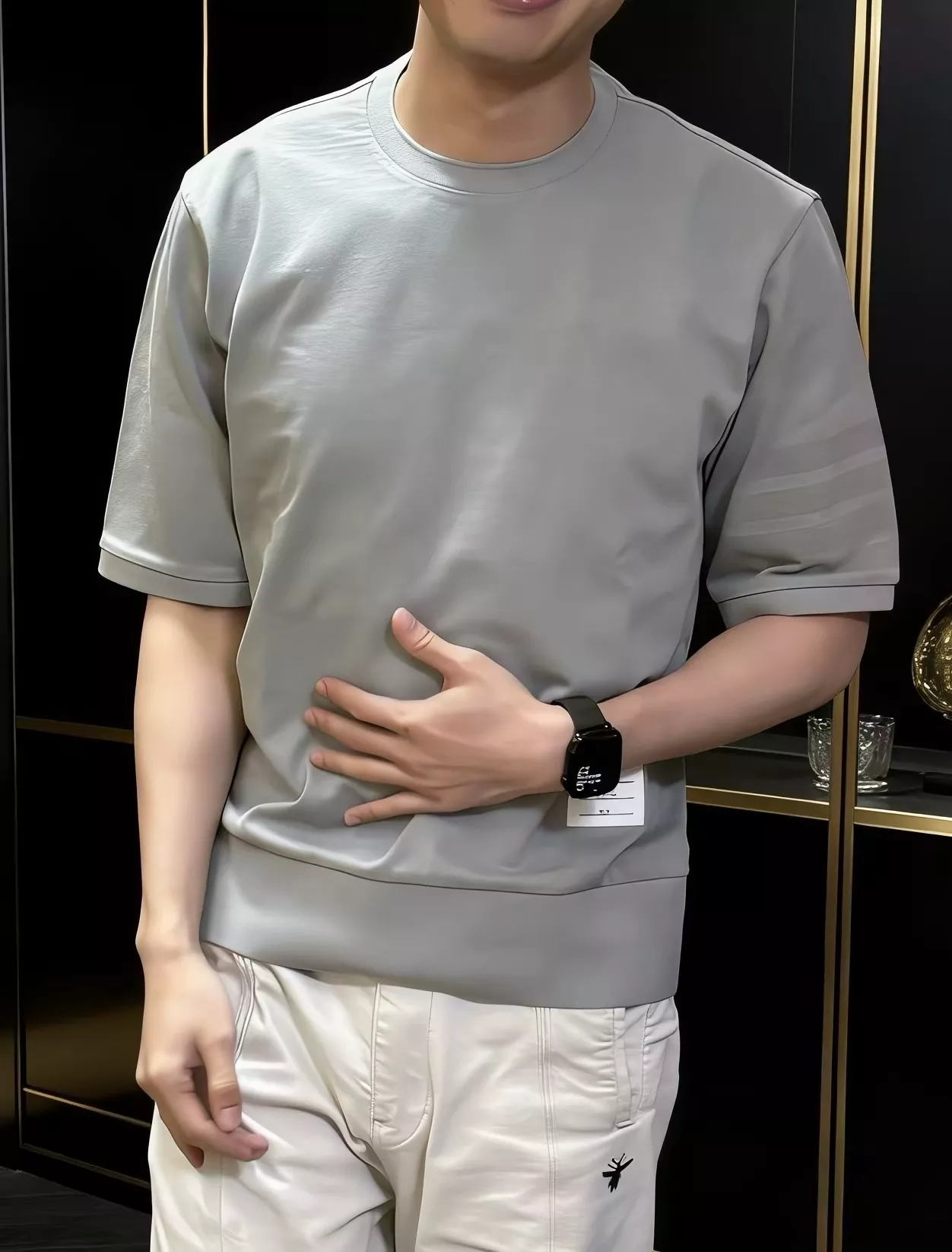 톰브라운 사선 완장 포인트 코튼 반팔 탑 상세 이미지 40