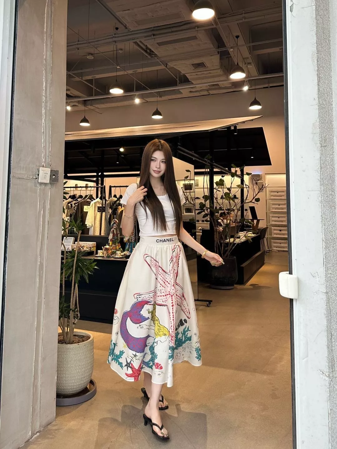 샤넬 해성 프린트 플레어 스커트 상세 이미지 19