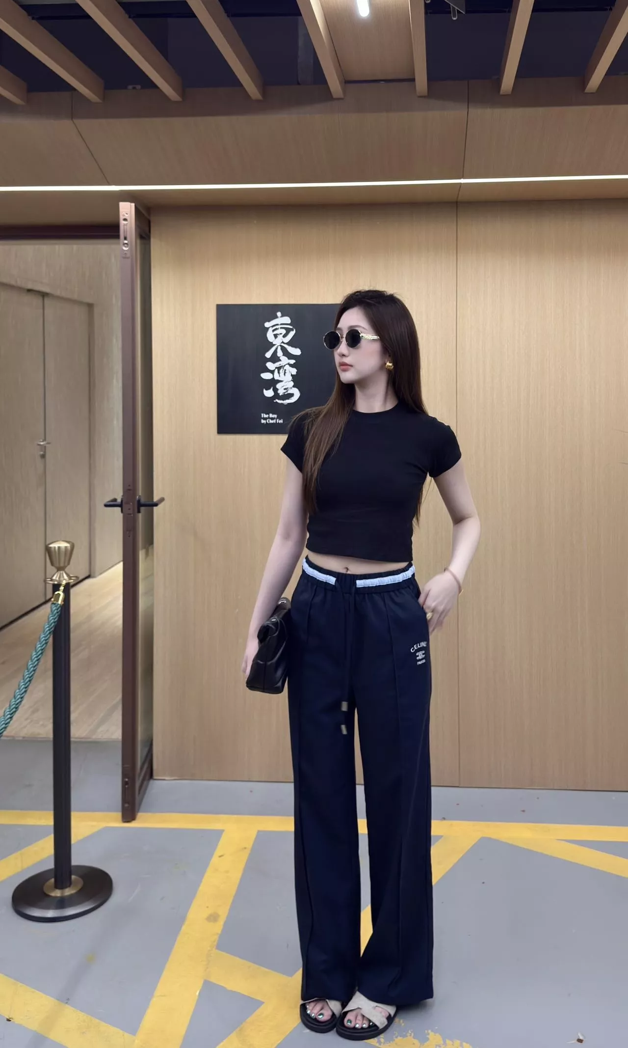 셀린느 배색 허리 밴딩 와이드 팬츠 상세 이미지 21
