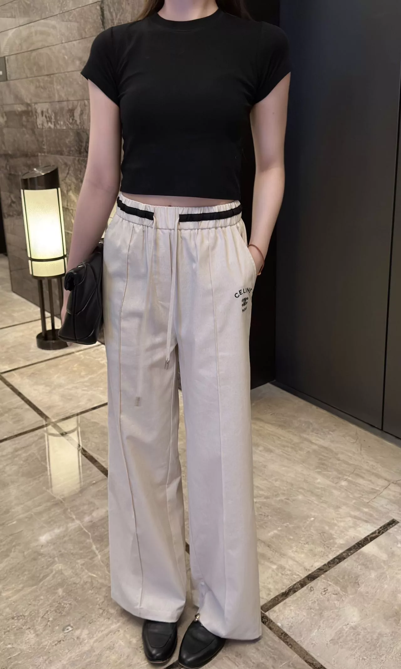셀린느 배색 허리 밴딩 와이드 팬츠 상세 이미지 36