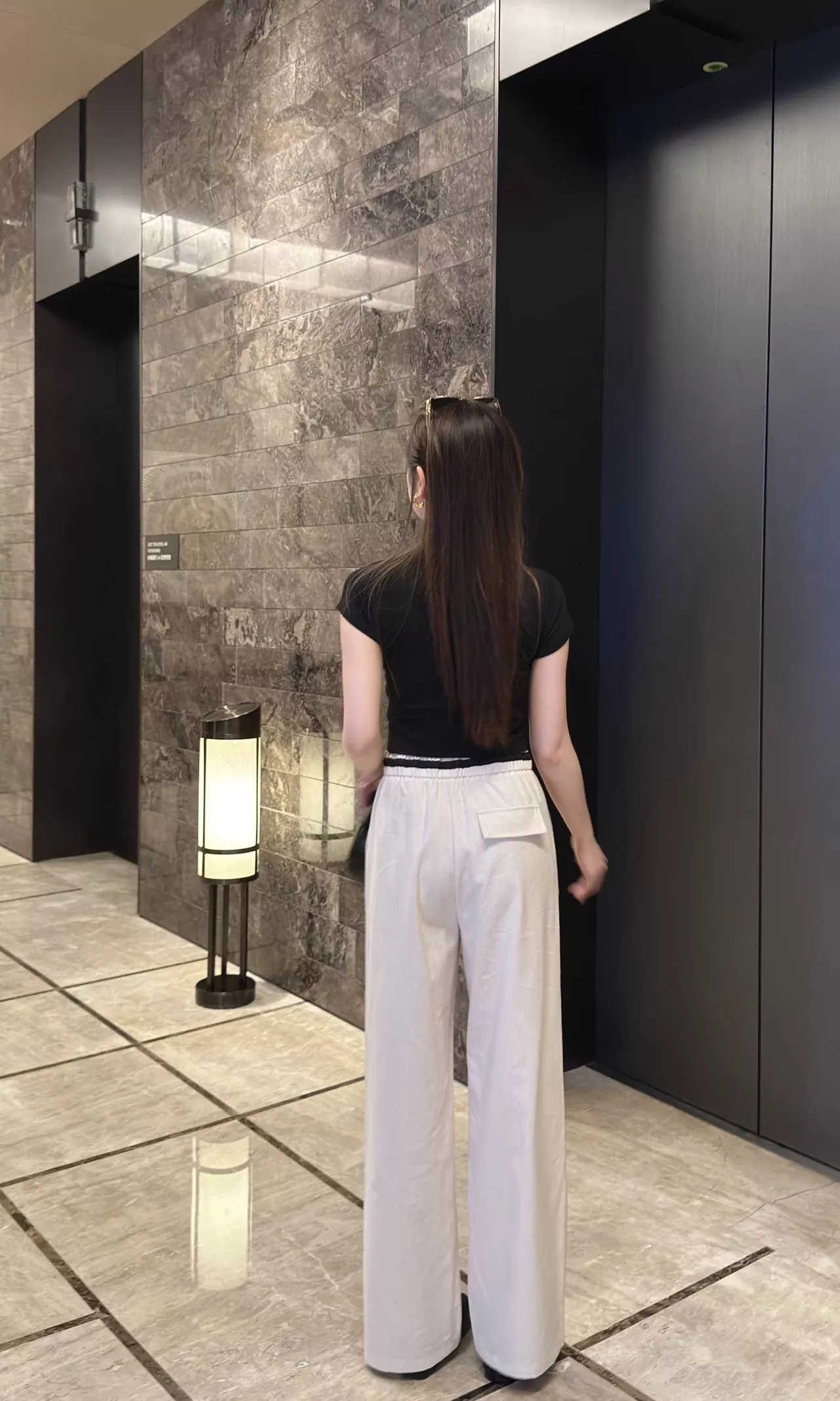 셀린느 배색 허리 밴딩 와이드 팬츠 상세 이미지 37