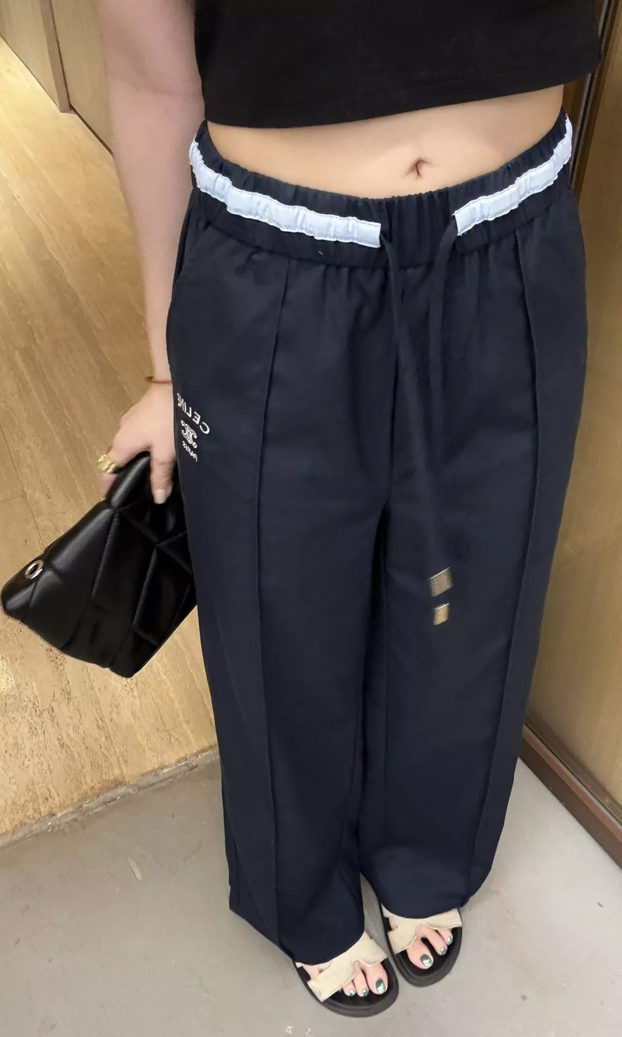 셀린느 배색 허리 밴딩 와이드 팬츠 상세 이미지 25