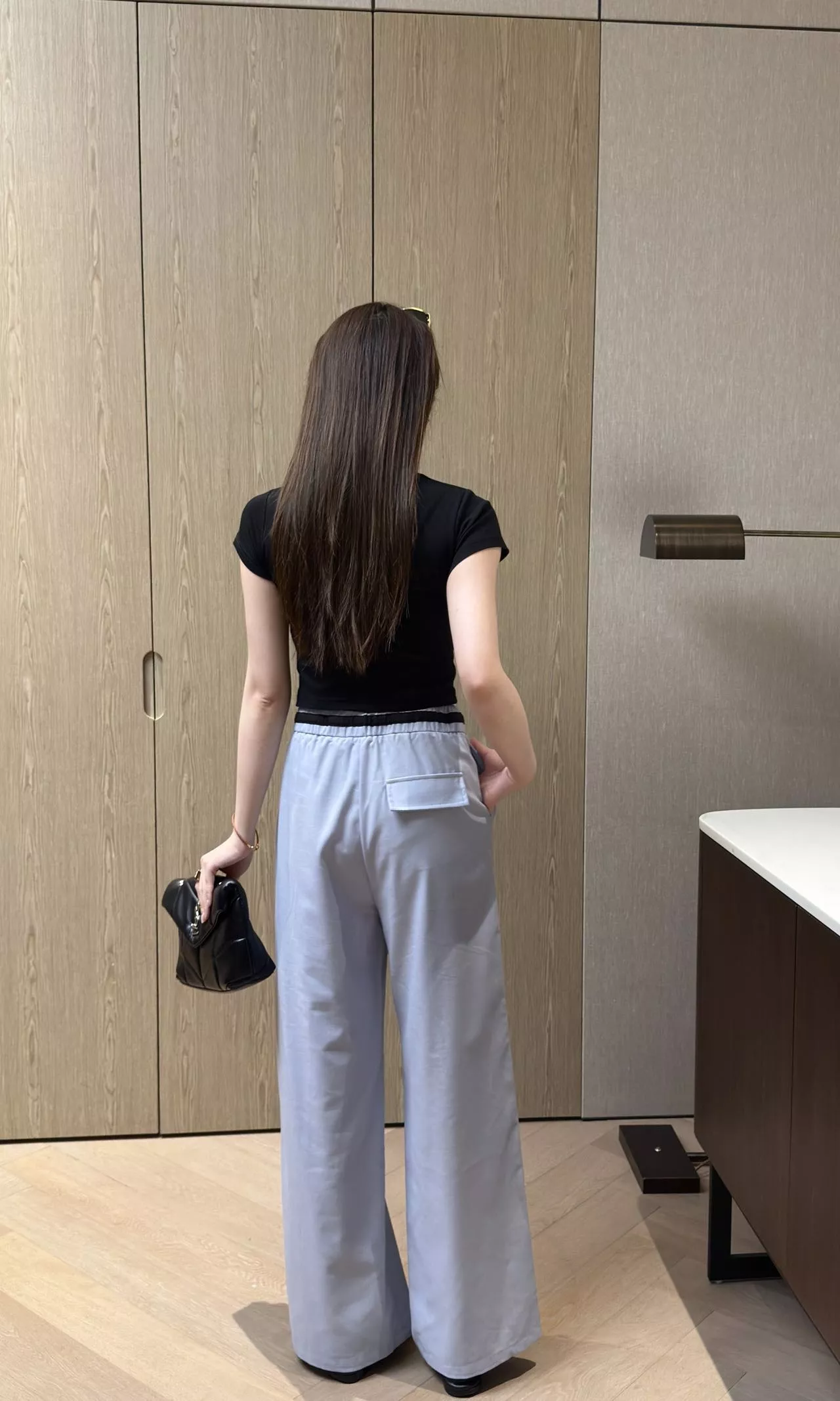 셀린느 배색 허리 밴딩 와이드 팬츠 상세 이미지 19