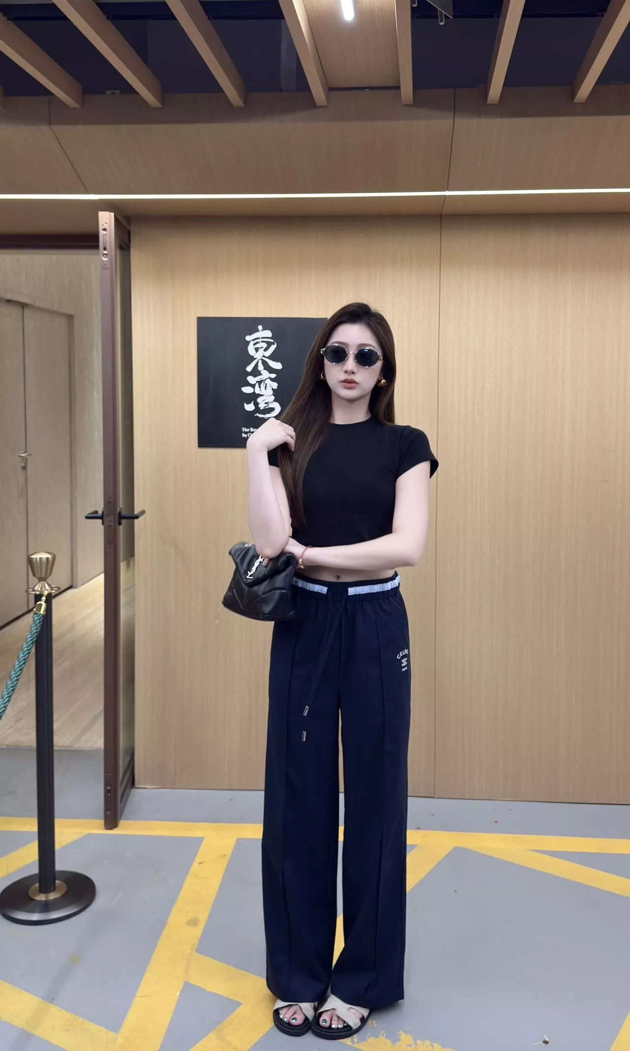 셀린느 배색 허리 밴딩 와이드 팬츠 상세 이미지 23
