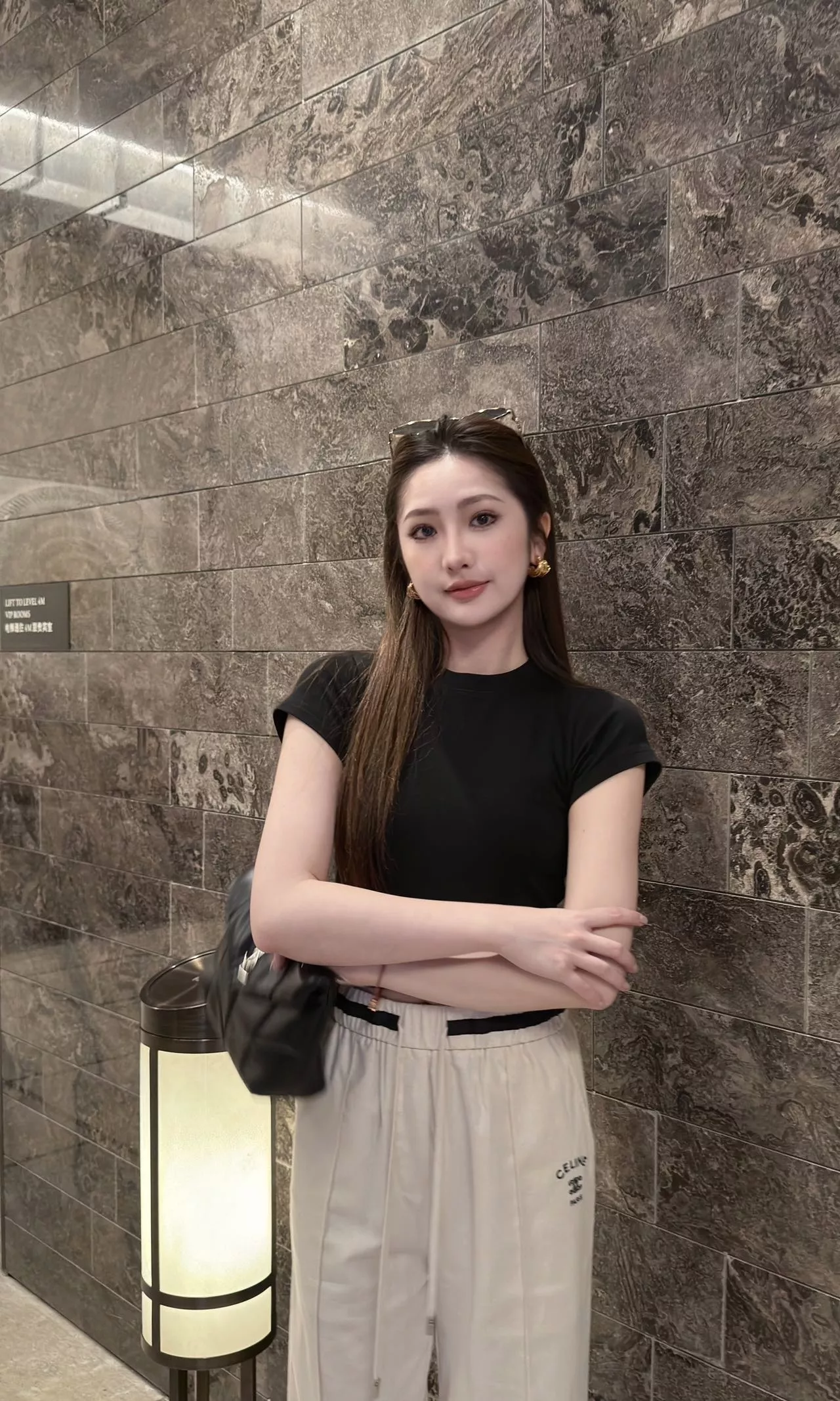 셀린느 배색 허리 밴딩 와이드 팬츠 상세 이미지 31