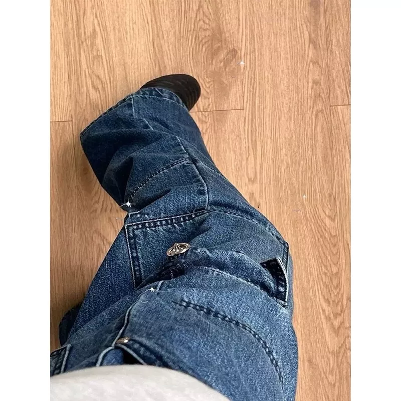 노브랜드 워싱 블루 카고 와이드 진 상세 이미지 19
